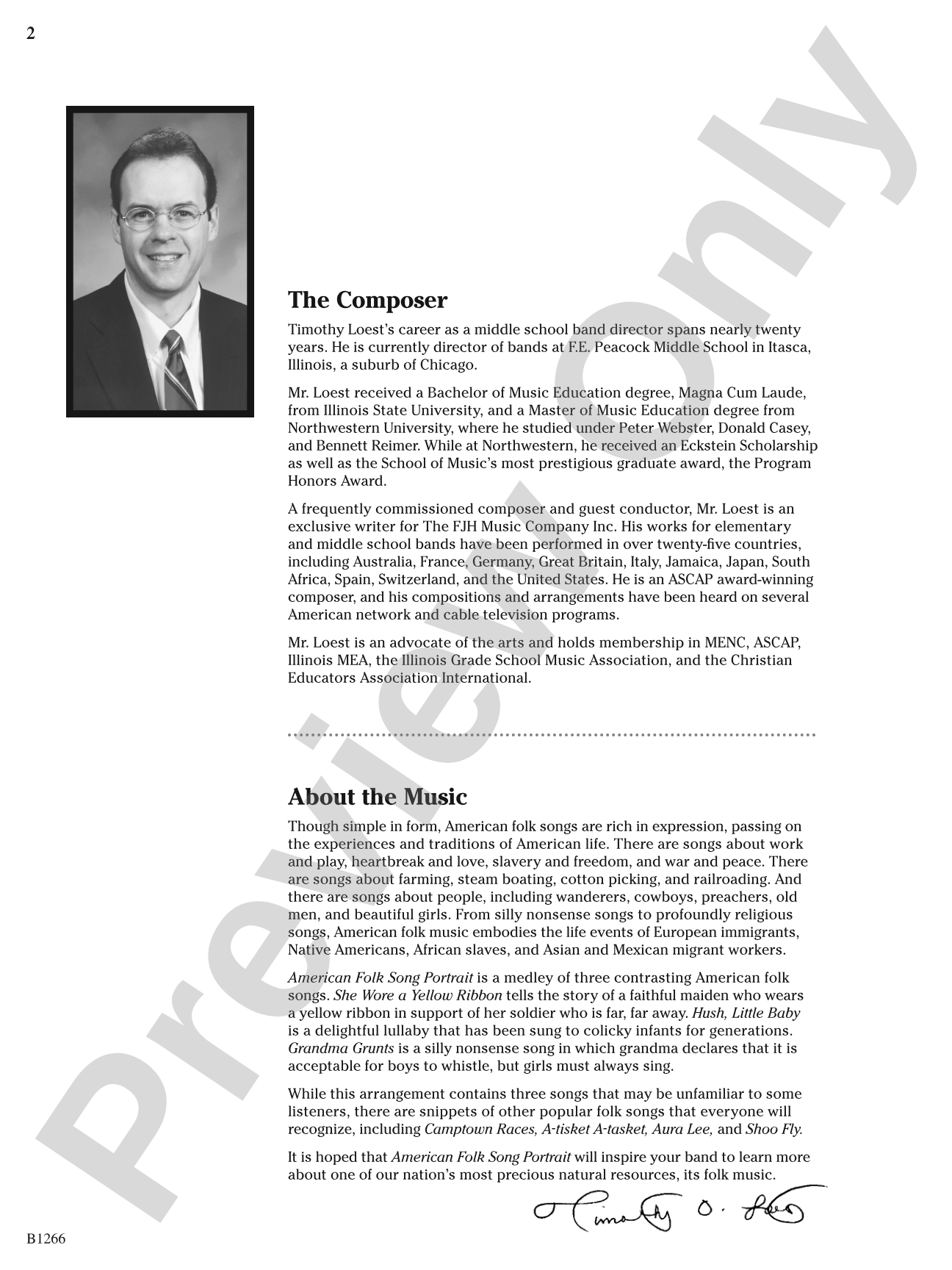 American Folk Song Portrait: Concert Band Conductor Score & Parts