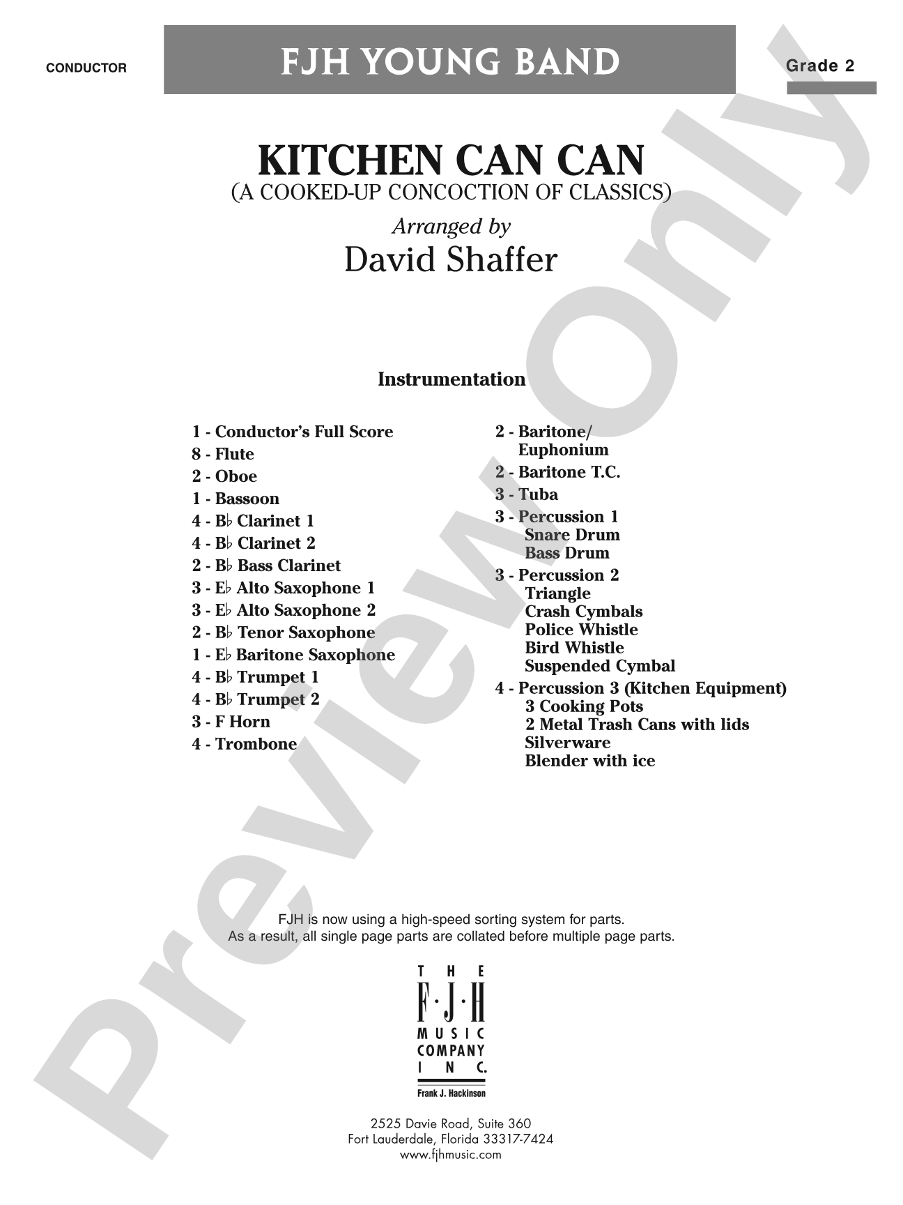 Kitchen Can Can (A Cooked-Up Concoction of Classics): Score