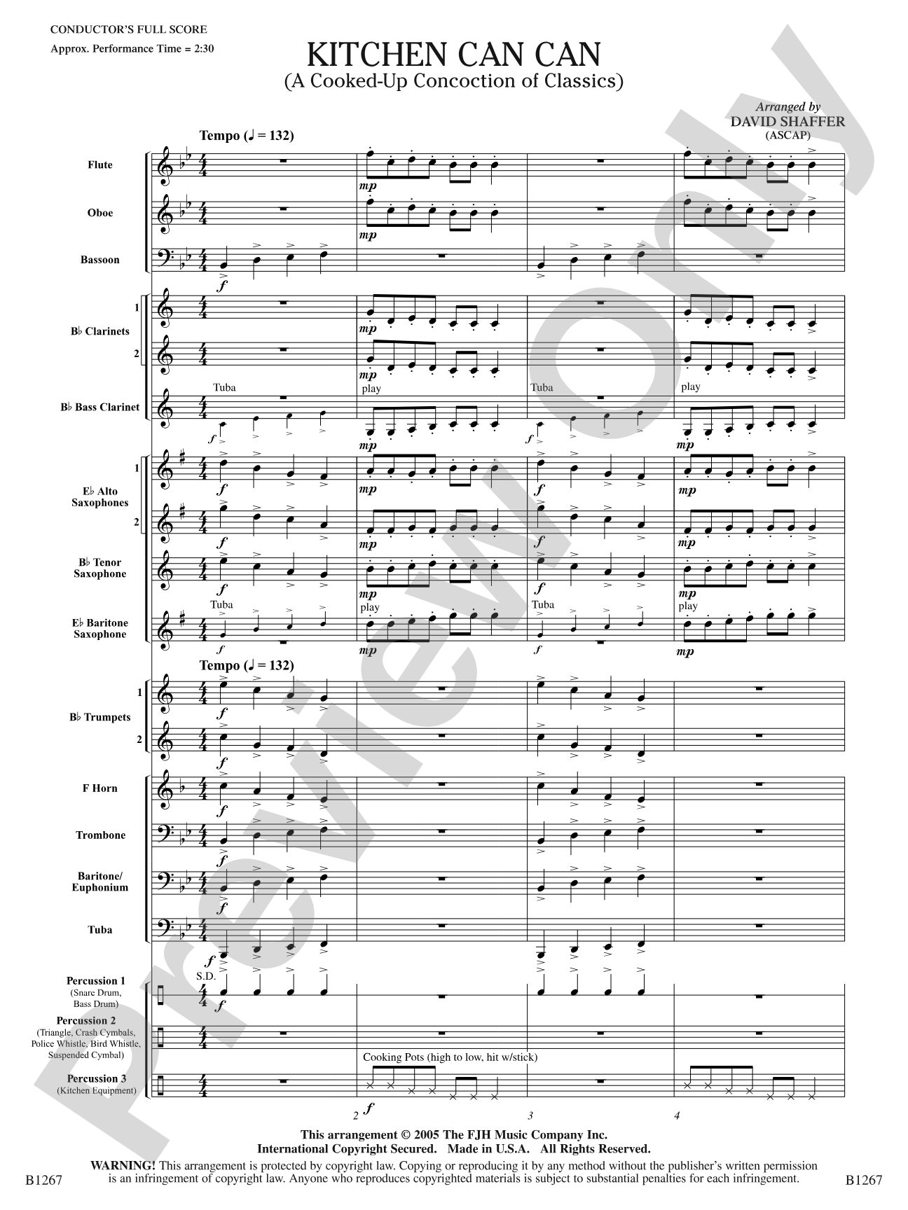 Kitchen Can Can (A Cooked-Up Concoction of Classics): Score