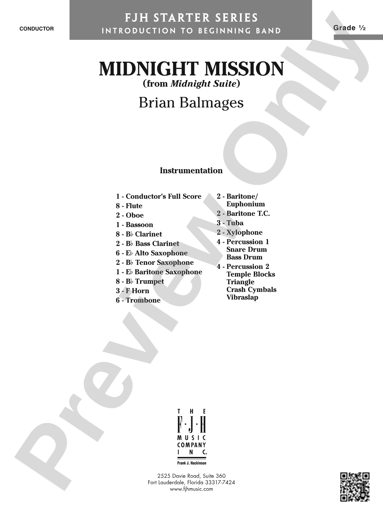 Midnight Mission (From Midnight Suite): Concert Band Conductor Score & Parts