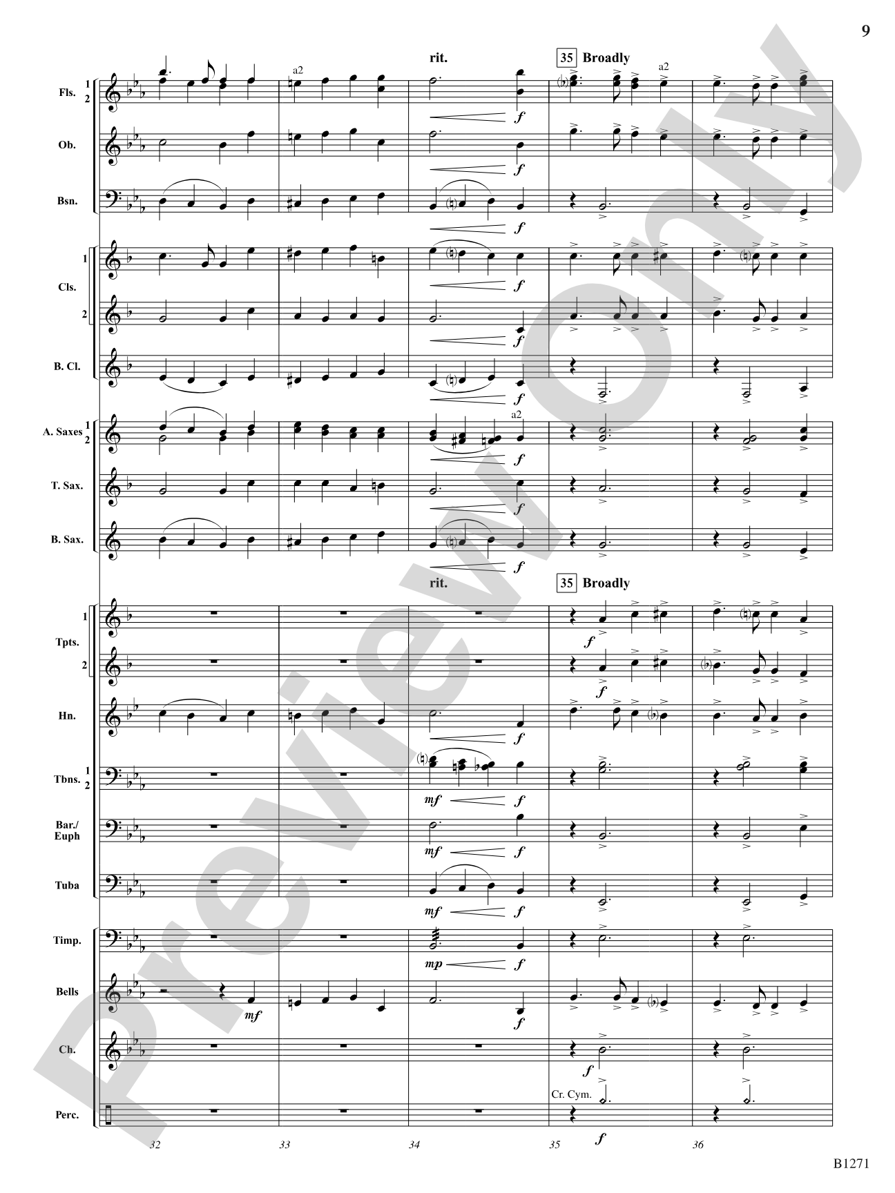 Purple Mountain Majesty (America, The Beautiful): Concert Band Conductor Score & Parts