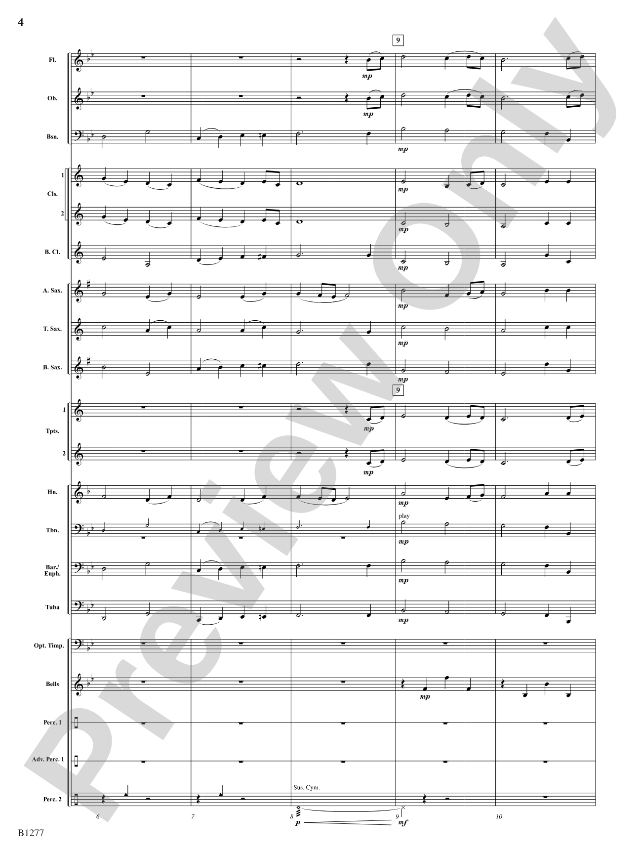 Of Gentle Spirit: Concert Band Conductor Score & Parts