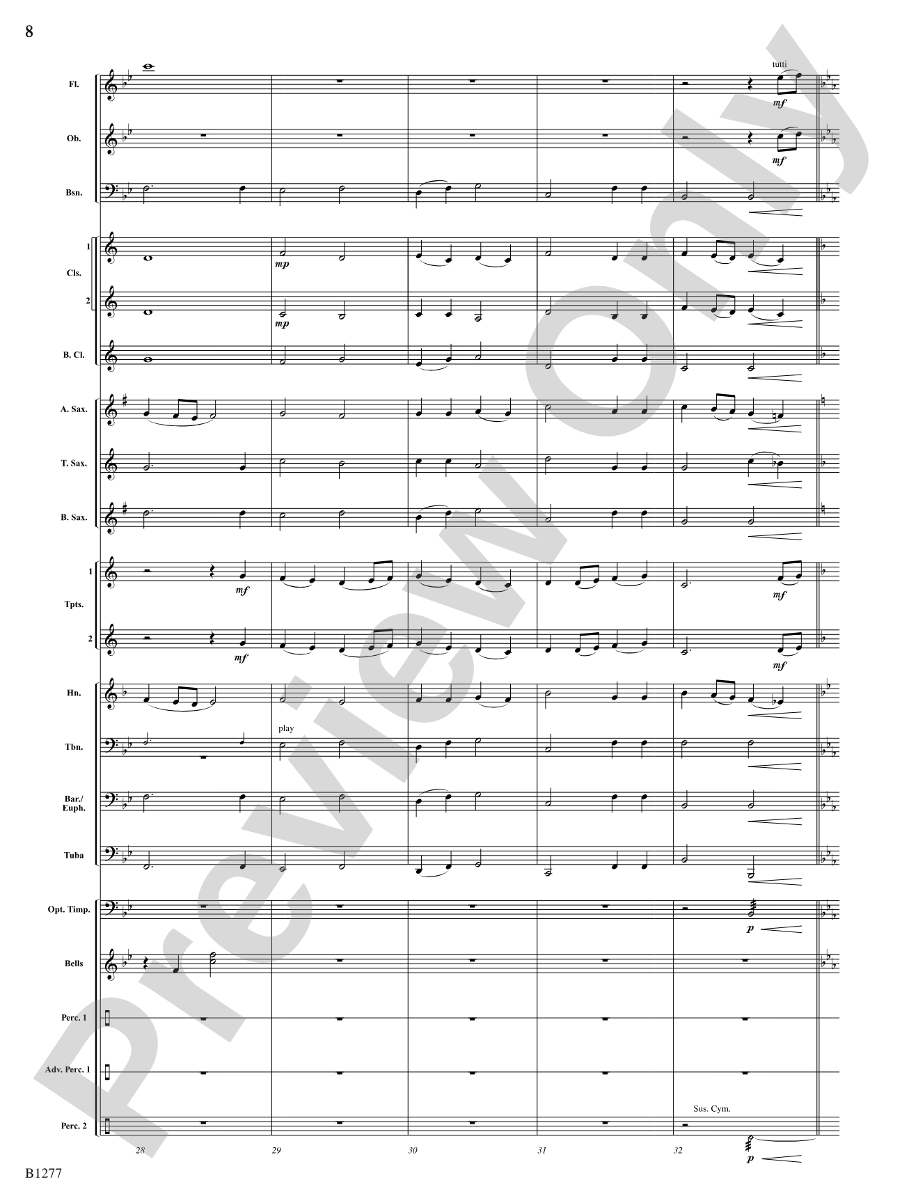 Of Gentle Spirit: Concert Band Conductor Score & Parts