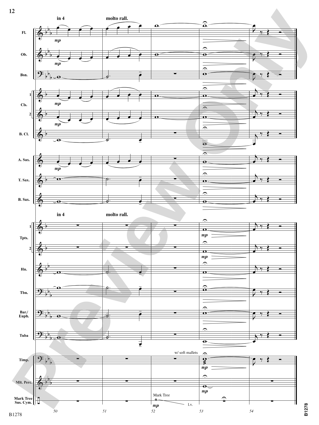 In Quiet Times: Concert Band Conductor Score & Parts