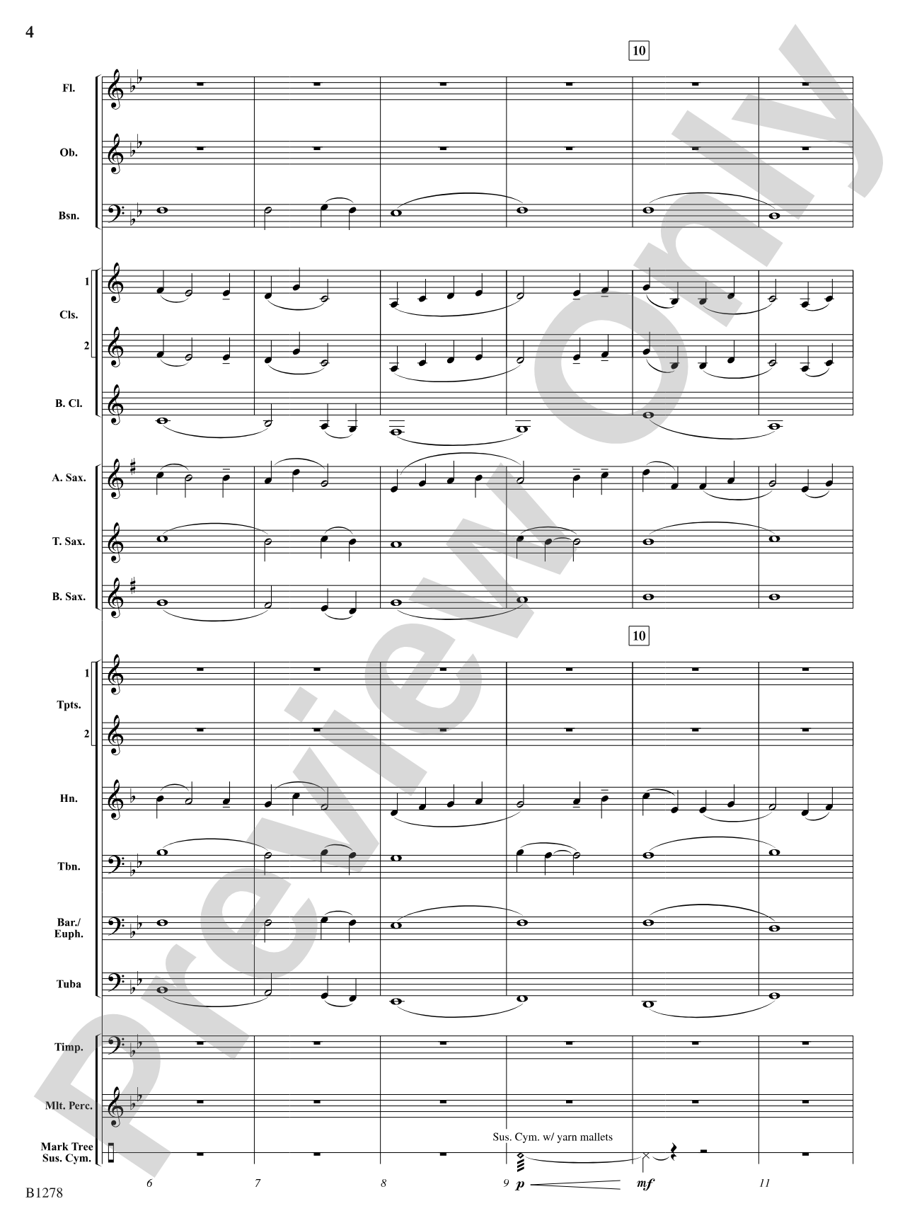 In Quiet Times: Concert Band Conductor Score & Parts