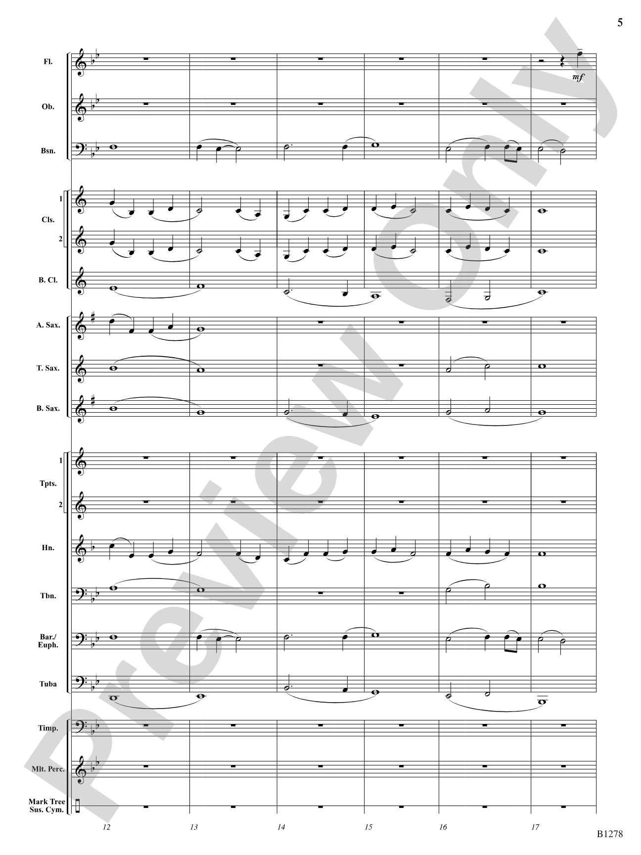 In Quiet Times: Concert Band Conductor Score & Parts