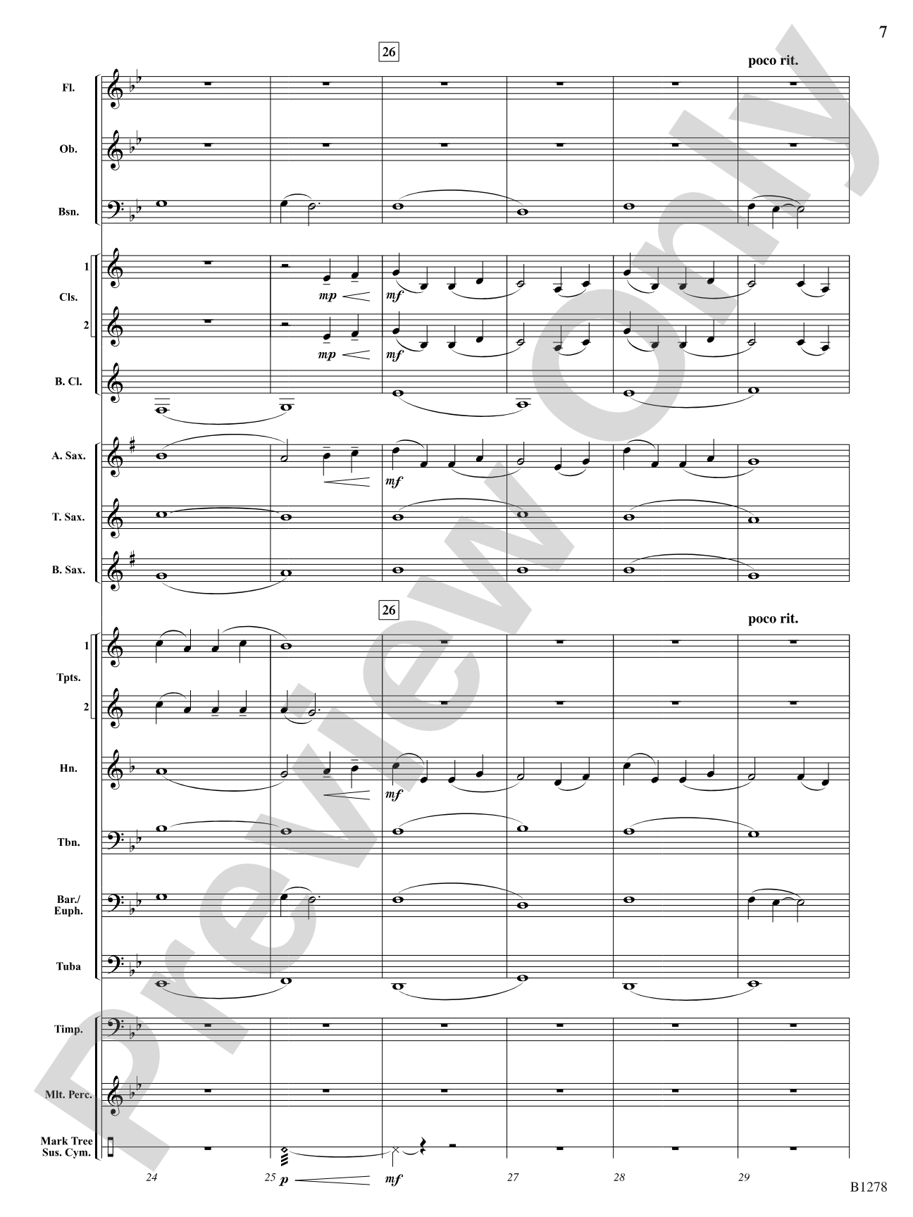 In Quiet Times: Concert Band Conductor Score & Parts