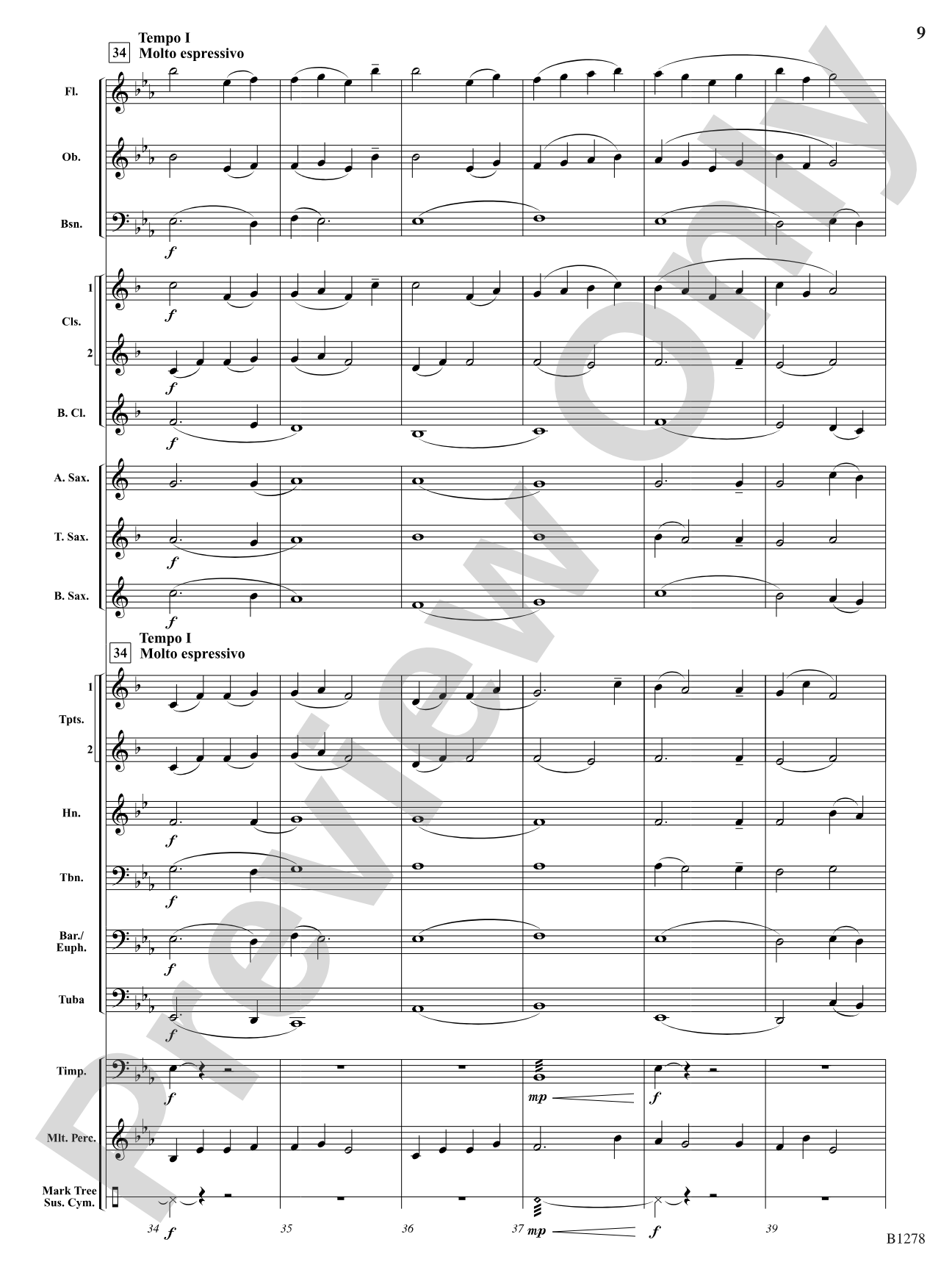 In Quiet Times: Concert Band Conductor Score & Parts