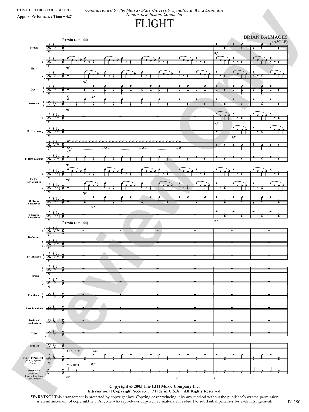 Flight: Concert Band Conductor Score & Parts
