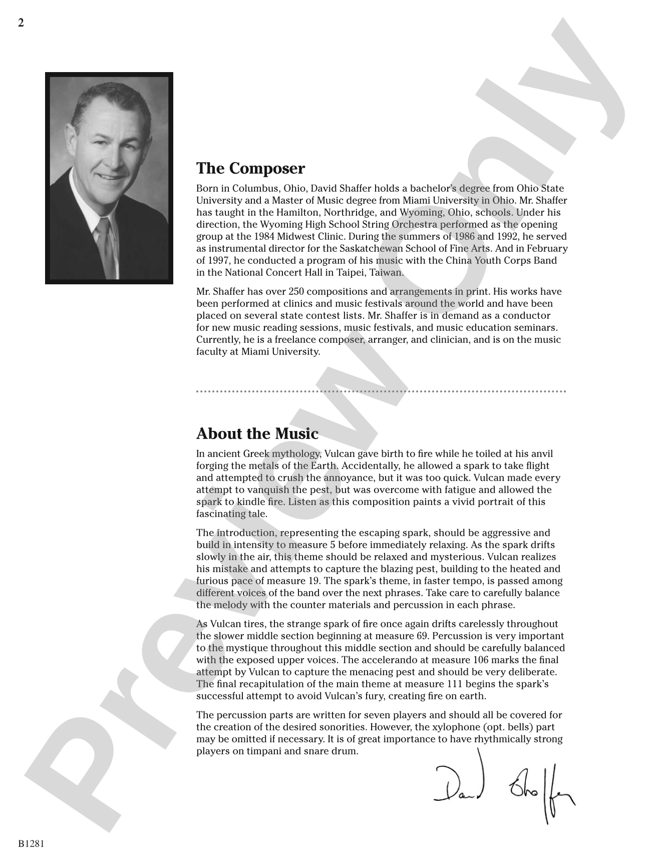 Rise of the Vulcan: Concert Band Conductor Score & Parts