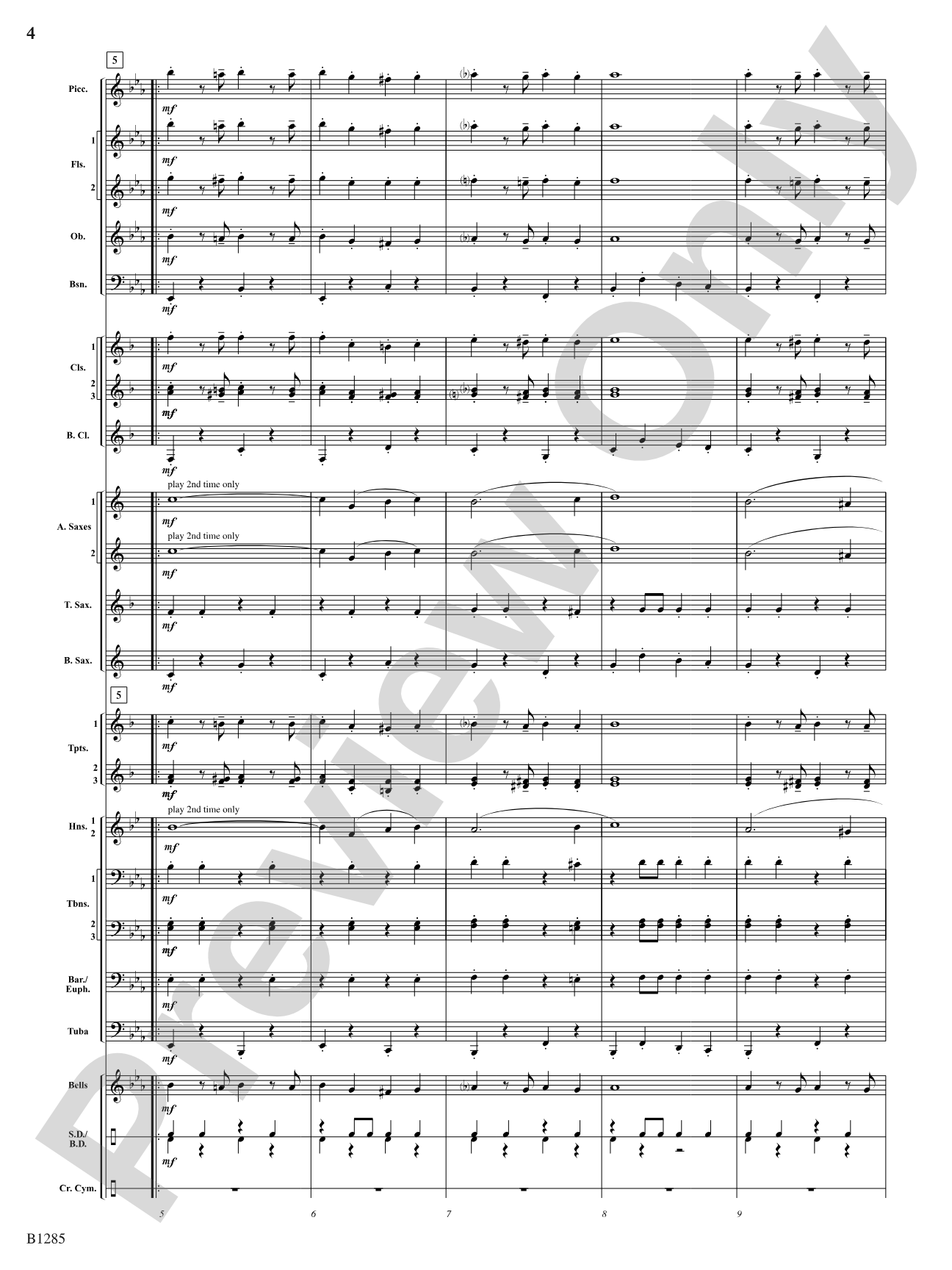 The All-American (Concert March): Concert Band Conductor Score & Parts