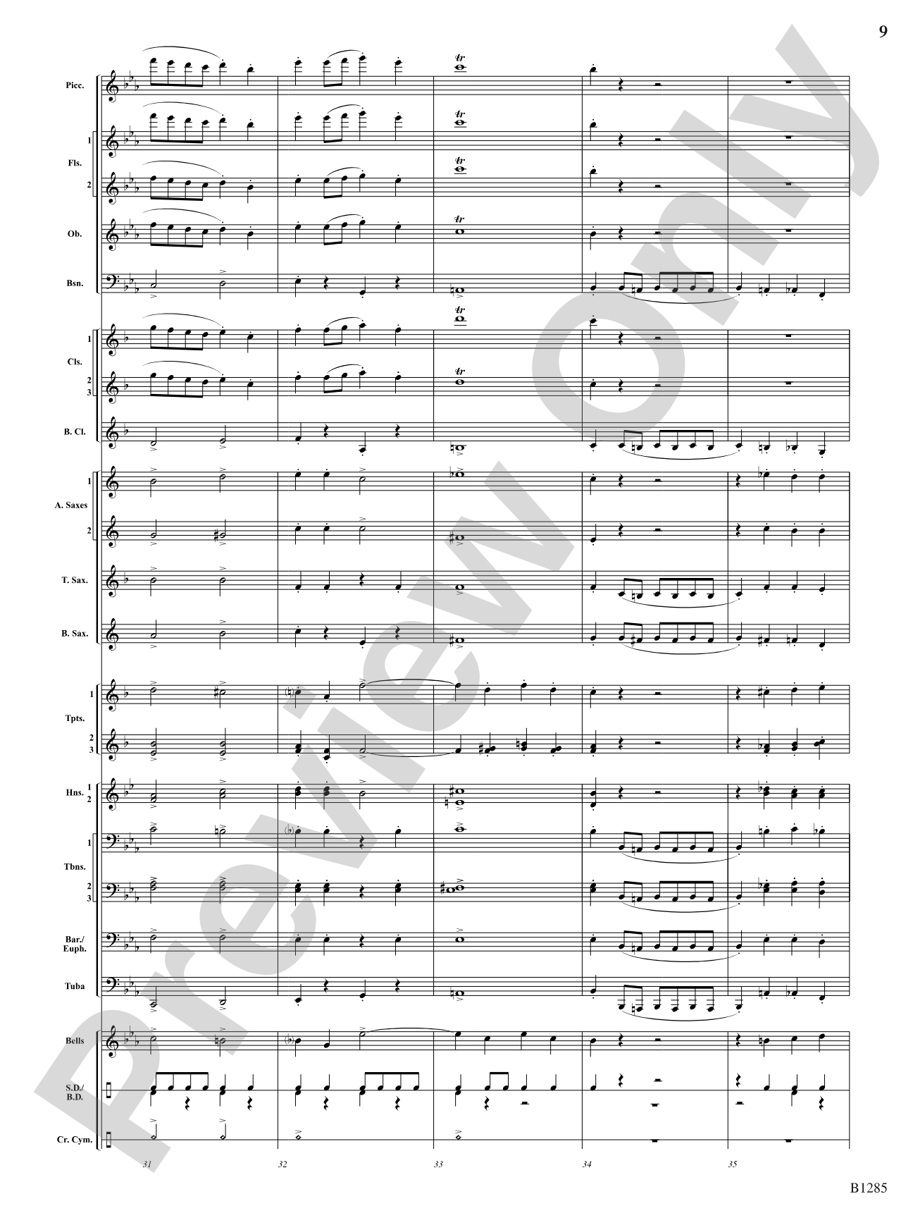 The All-American (Concert March): Concert Band Conductor Score & Parts