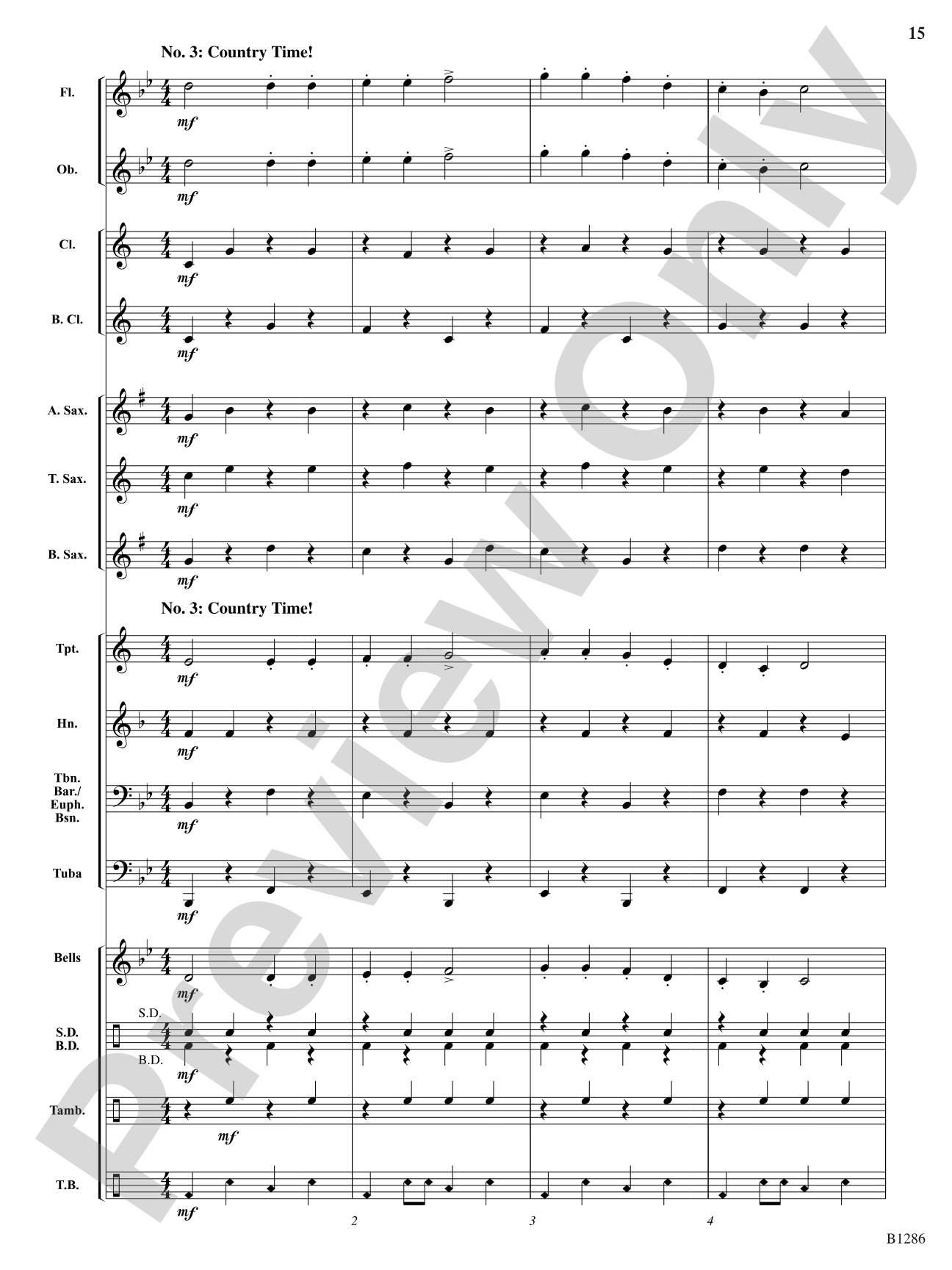 Country Caper: Concert Band Conductor Score & Parts