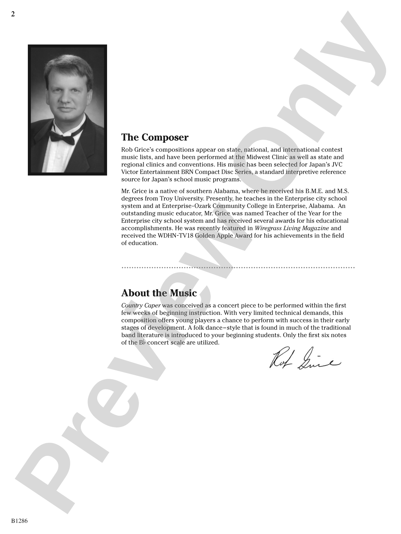 Country Caper: Concert Band Conductor Score & Parts