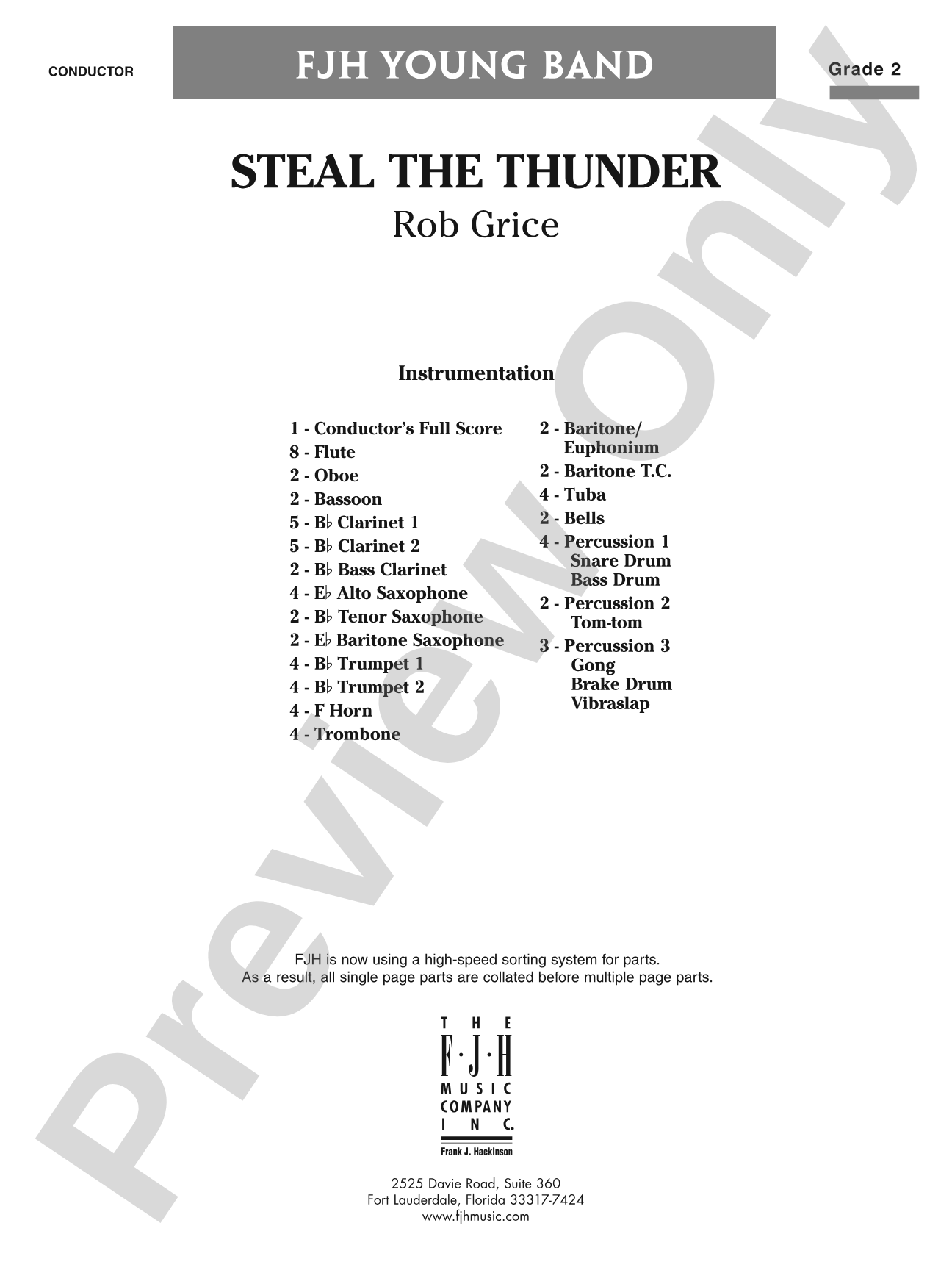 Steal the Thunder: Concert Band Conductor Score & Parts