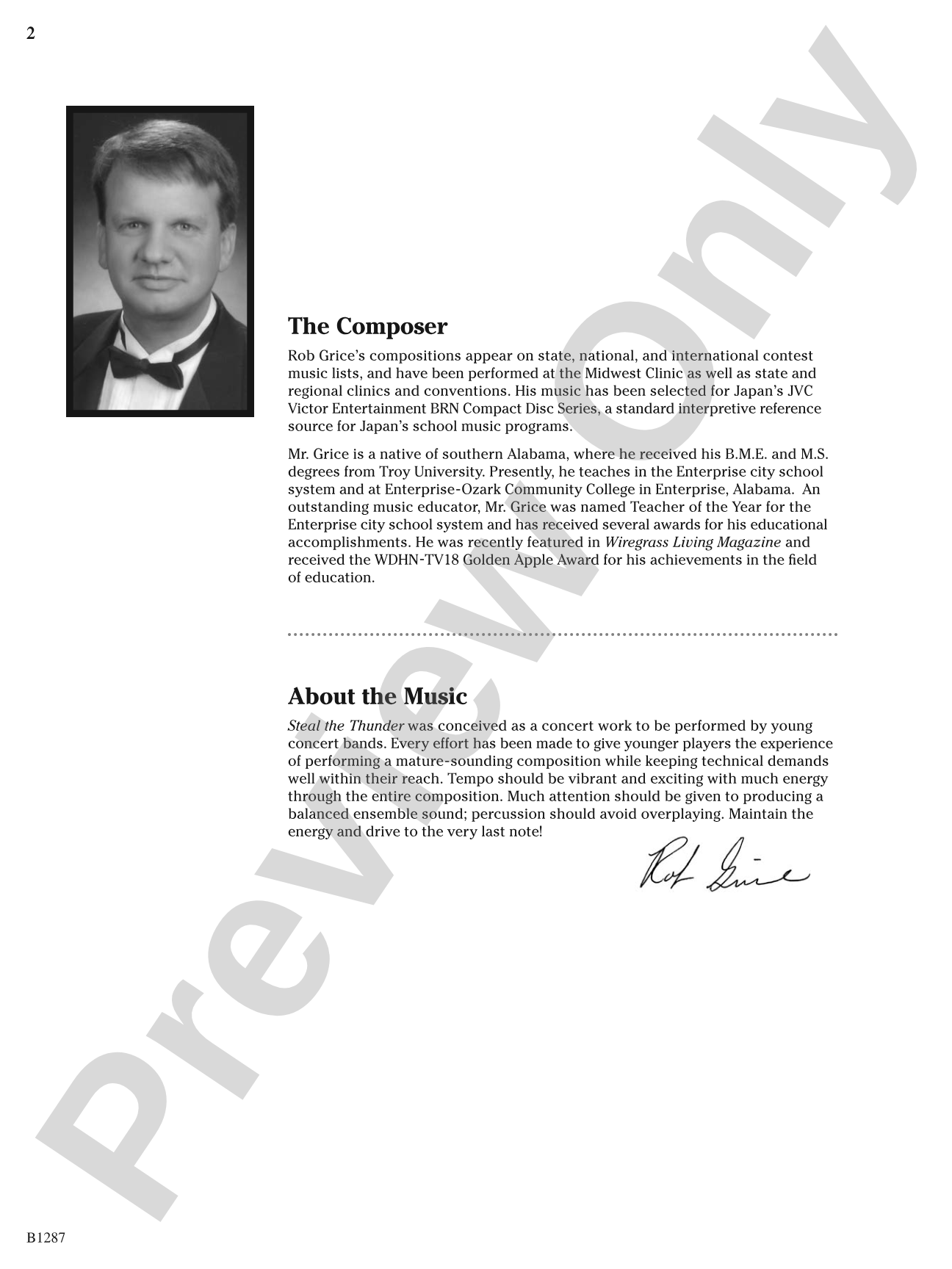Steal the Thunder: Concert Band Conductor Score & Parts