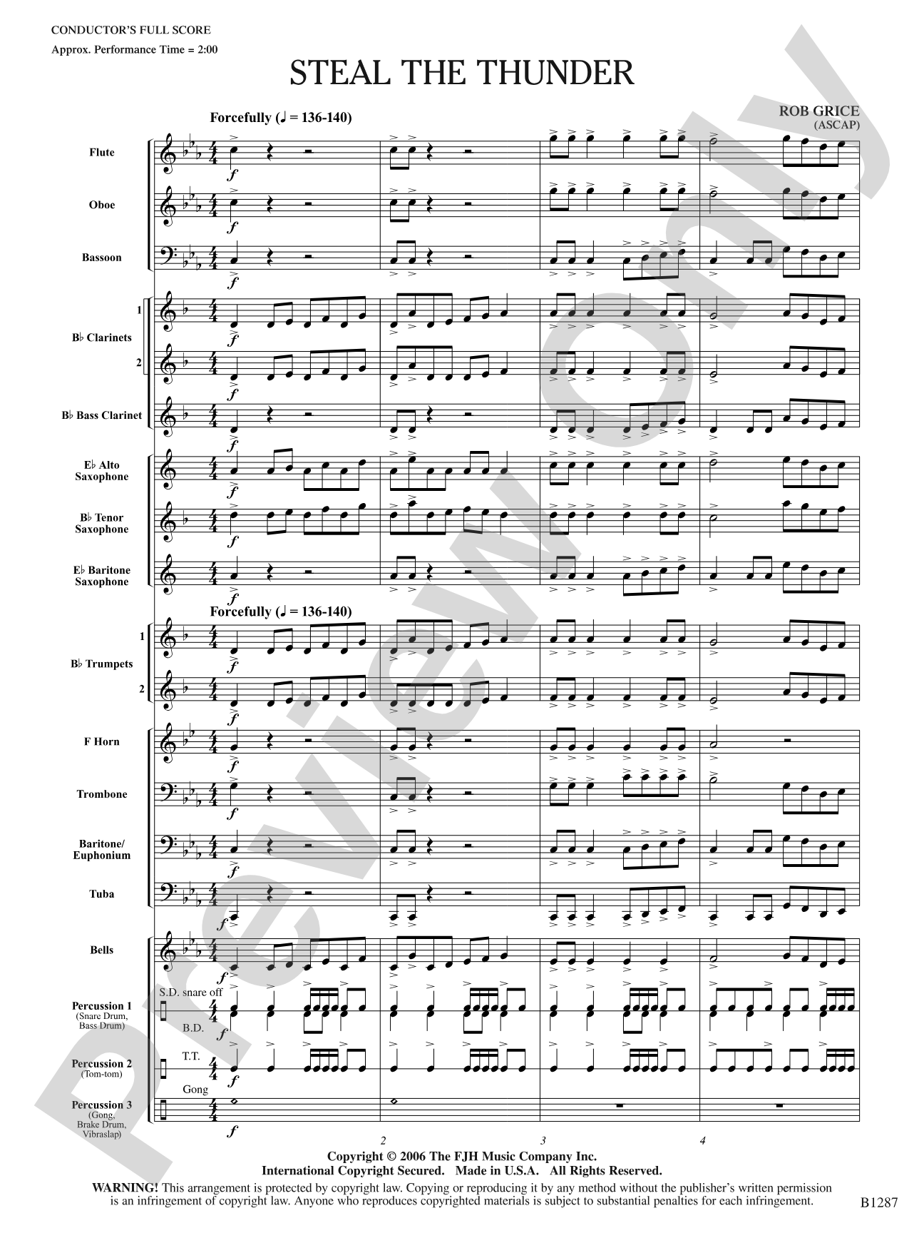 Steal the Thunder: Concert Band Conductor Score & Parts