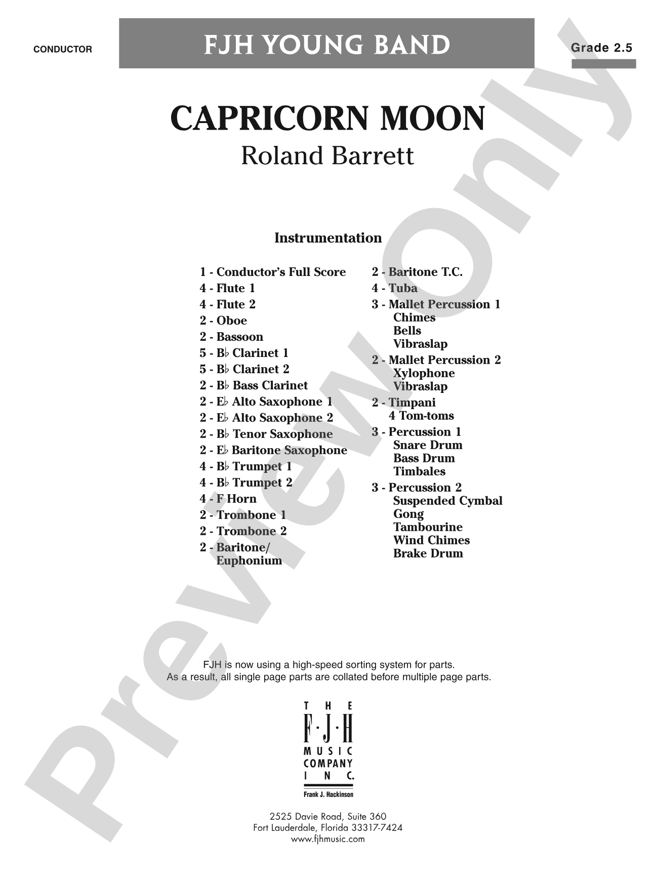 Capricorn Moon: Concert Band Conductor Score & Parts