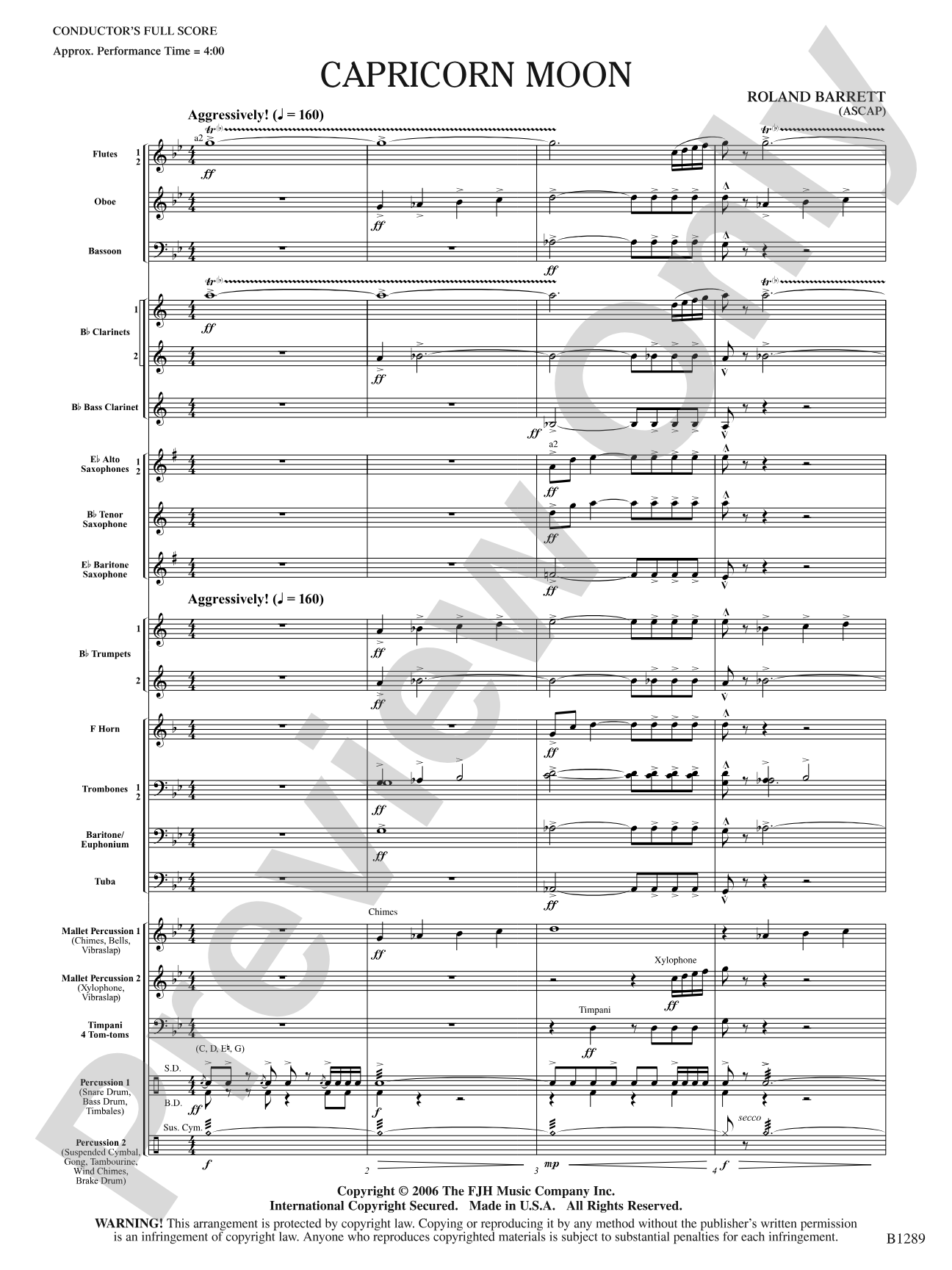 Capricorn Moon: Concert Band Conductor Score & Parts