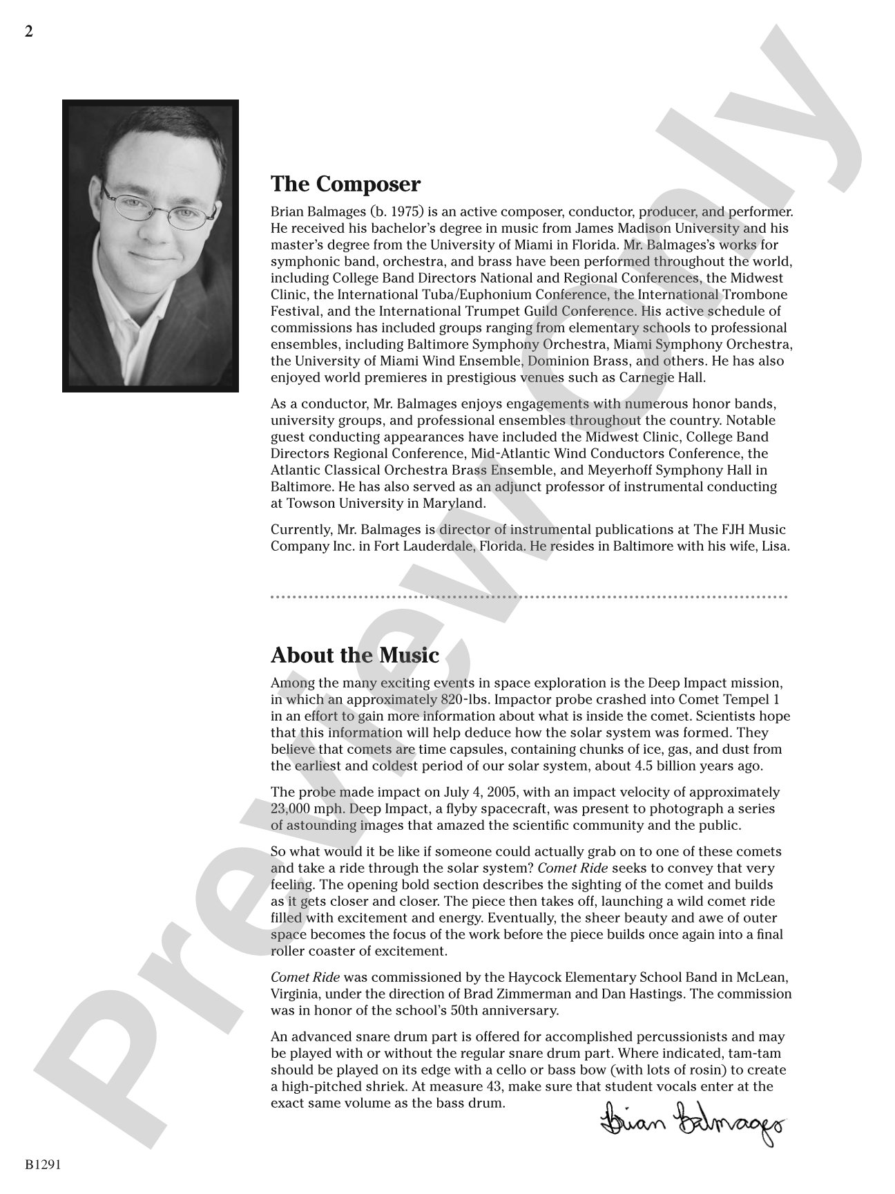 Comet Ride: Concert Band Conductor Score & Parts