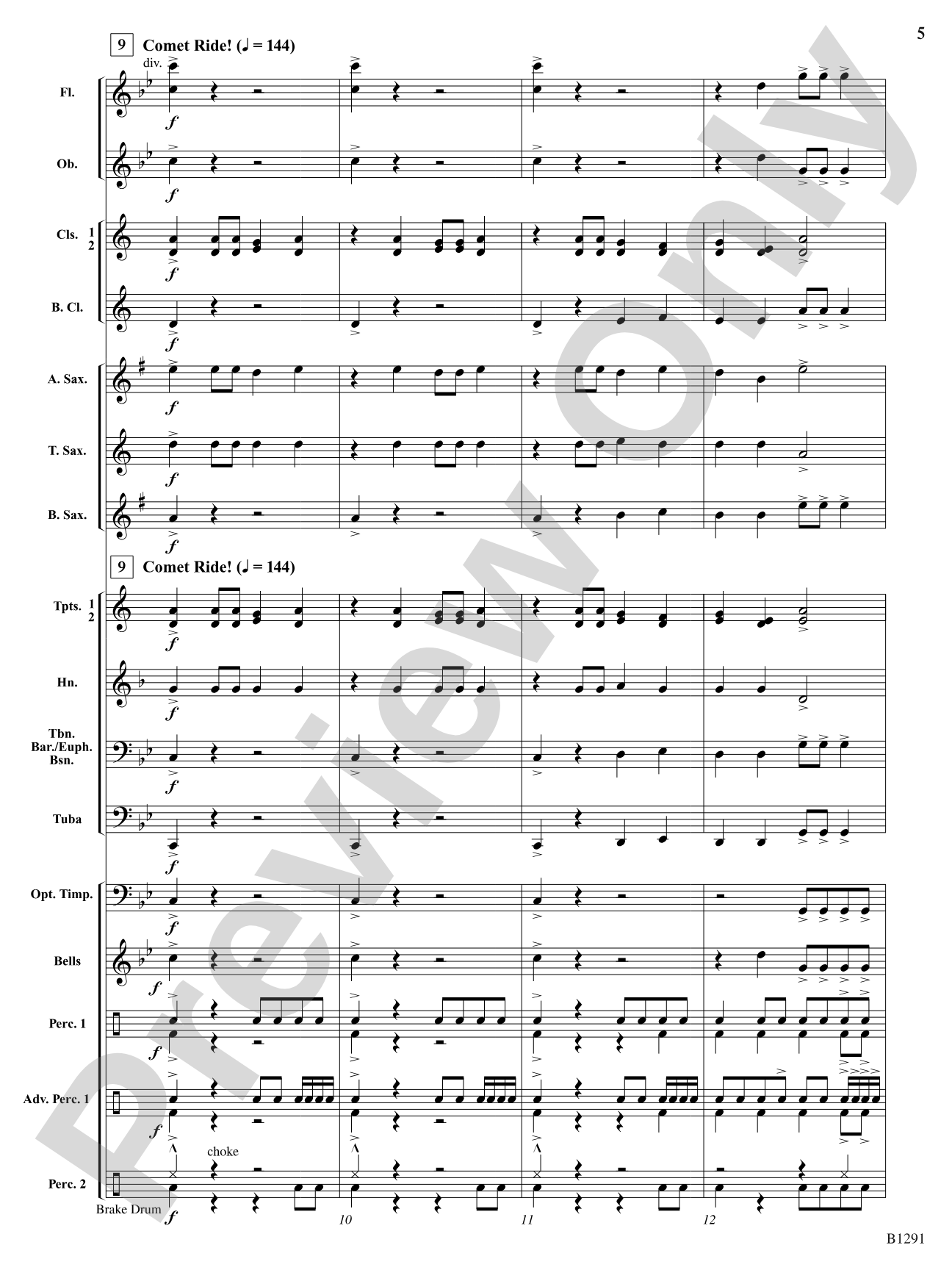 Comet Ride: Concert Band Conductor Score & Parts