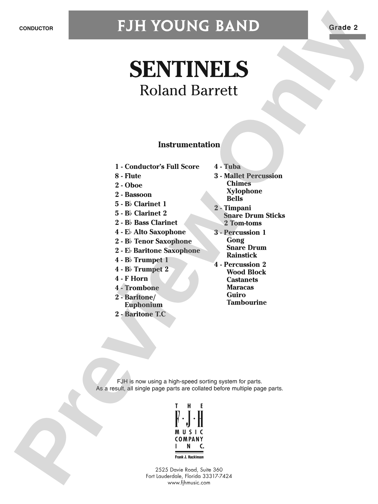 Sentinels: Concert Band Conductor Score & Parts