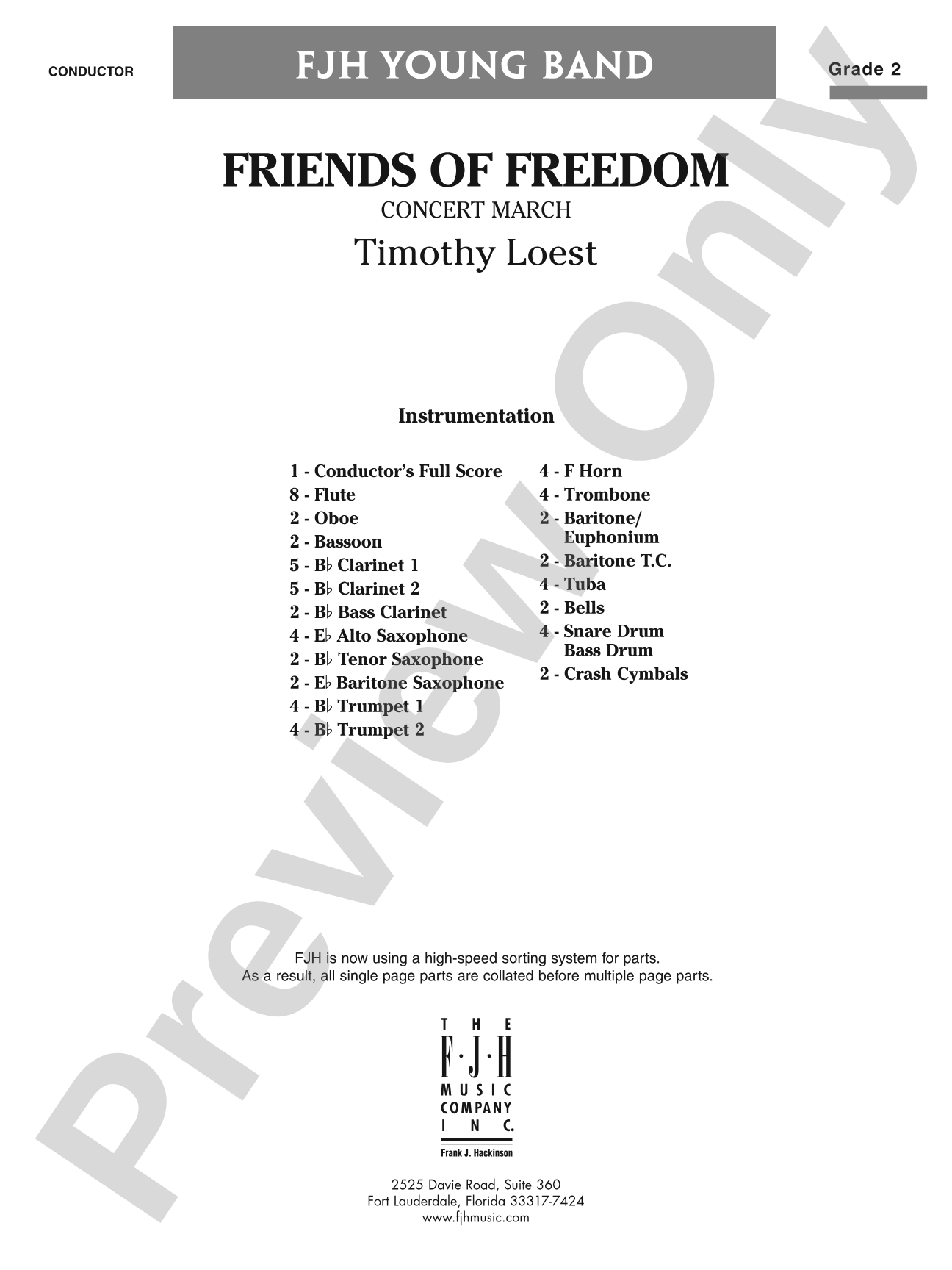 Friends of Freedom (Concert March): Concert Band Conductor Score & Parts
