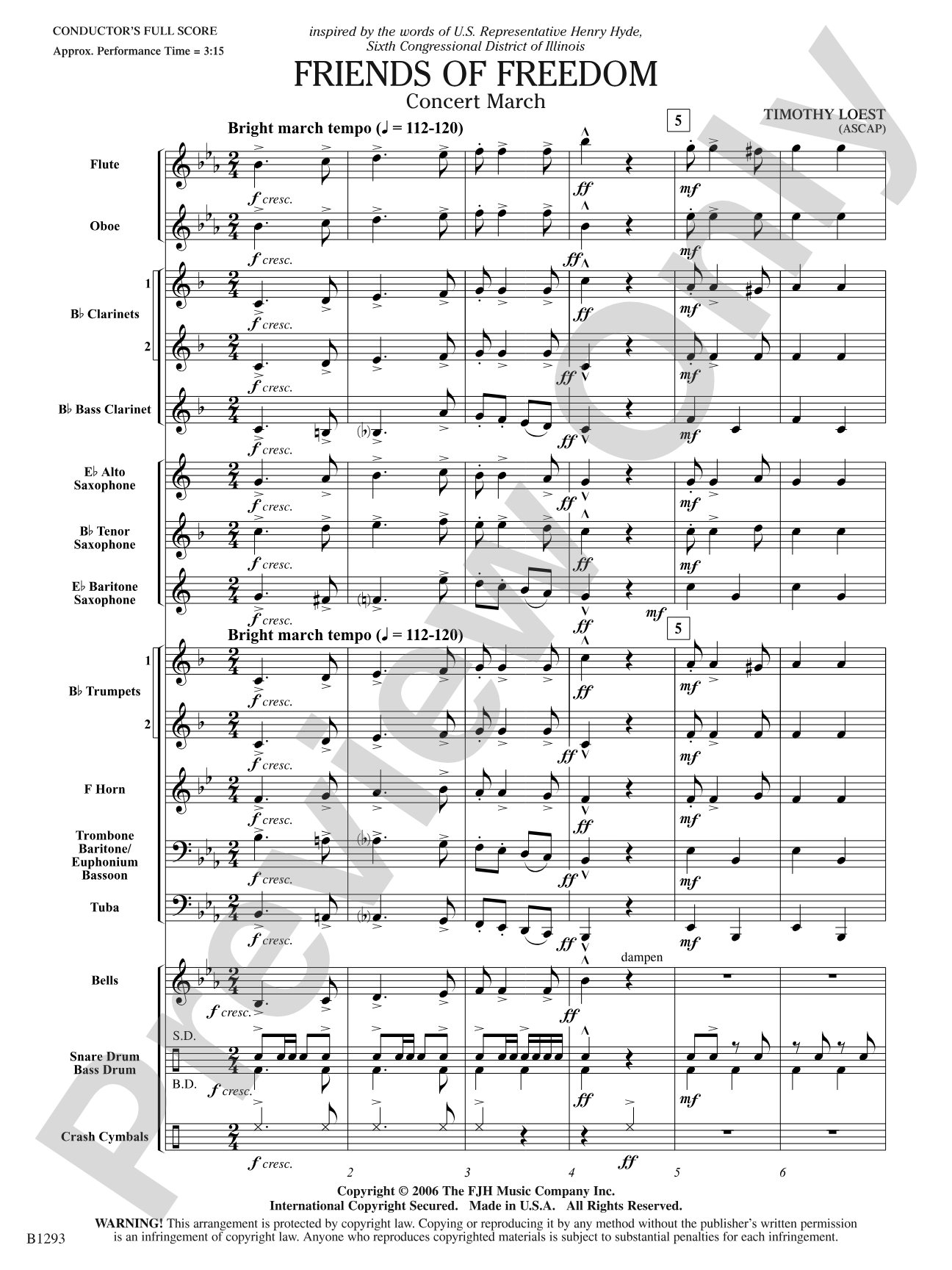 Friends of Freedom (Concert March): Concert Band Conductor Score & Parts
