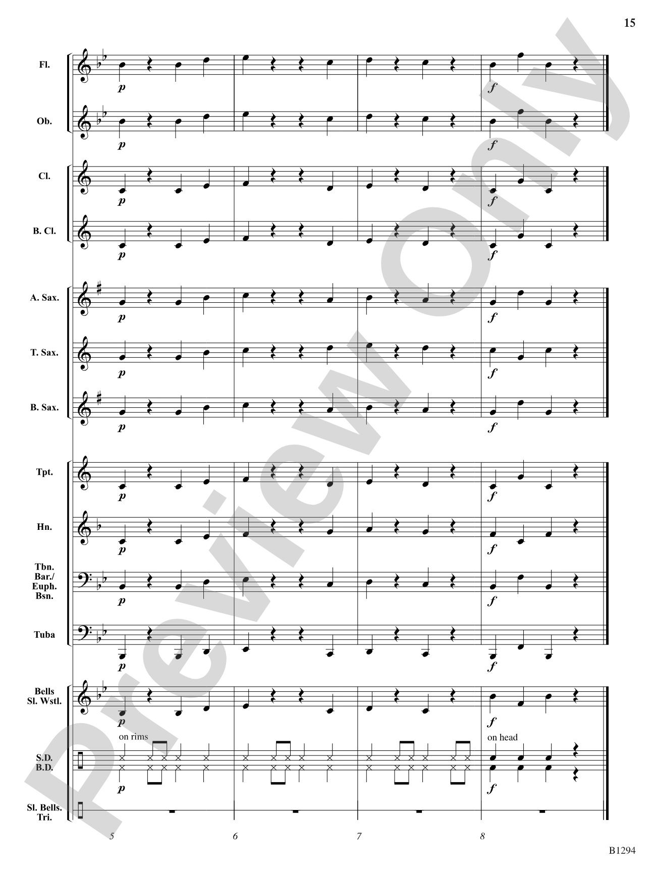 Santa on the Housetop: Concert Band Conductor Score & Parts