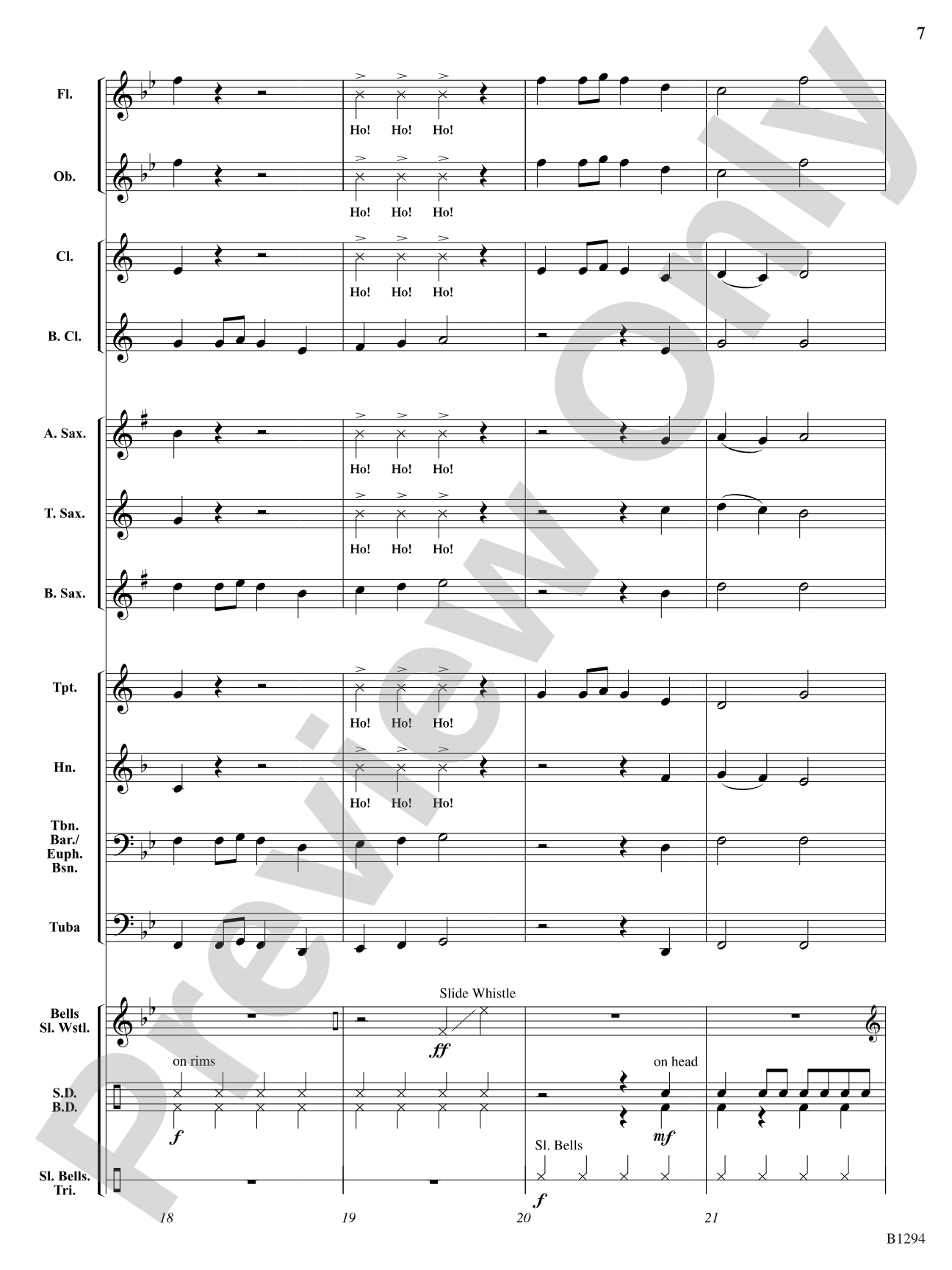 Santa on the Housetop: Concert Band Conductor Score & Parts
