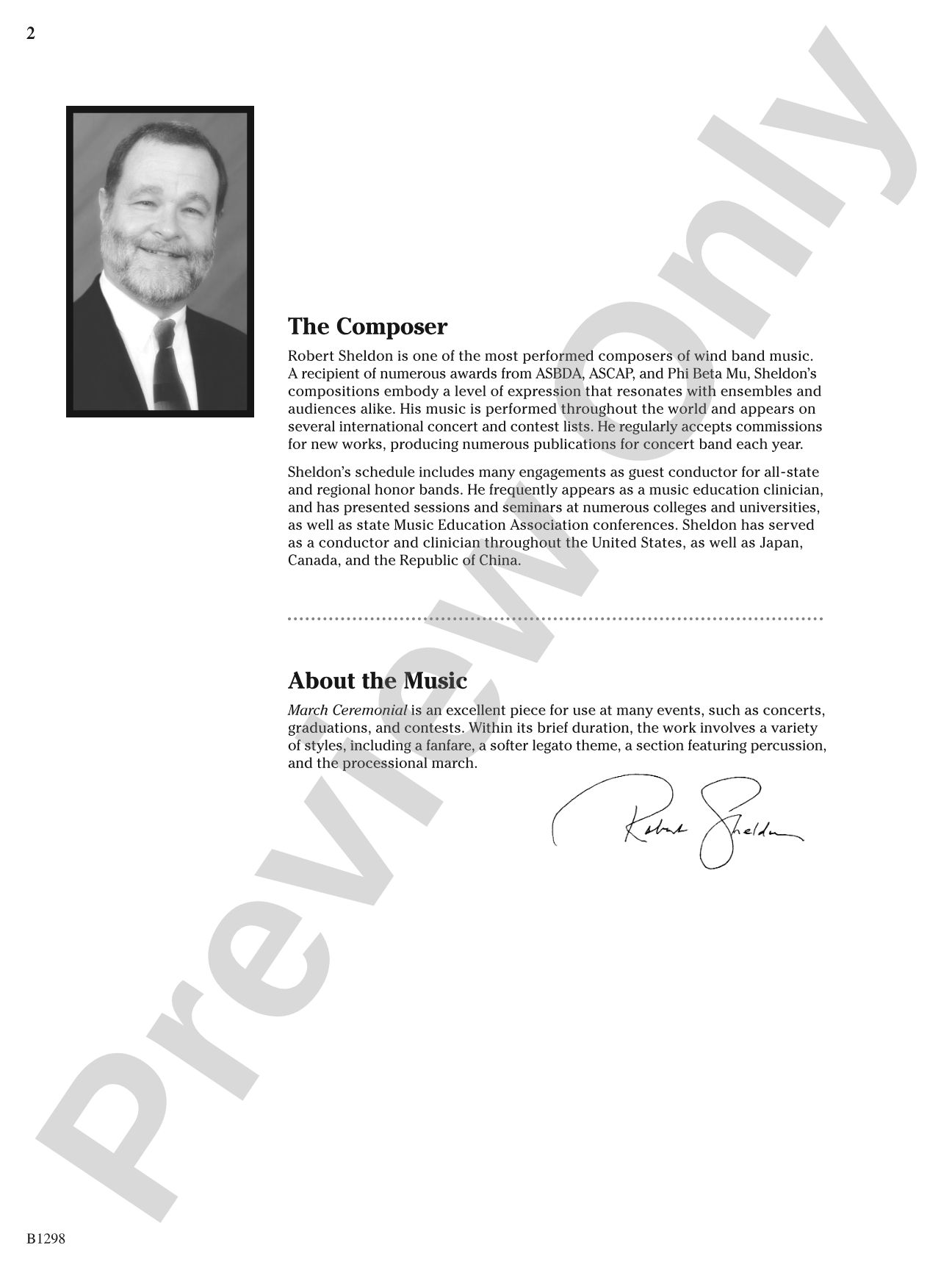 March Ceremonial: Concert Band Conductor Score & Parts