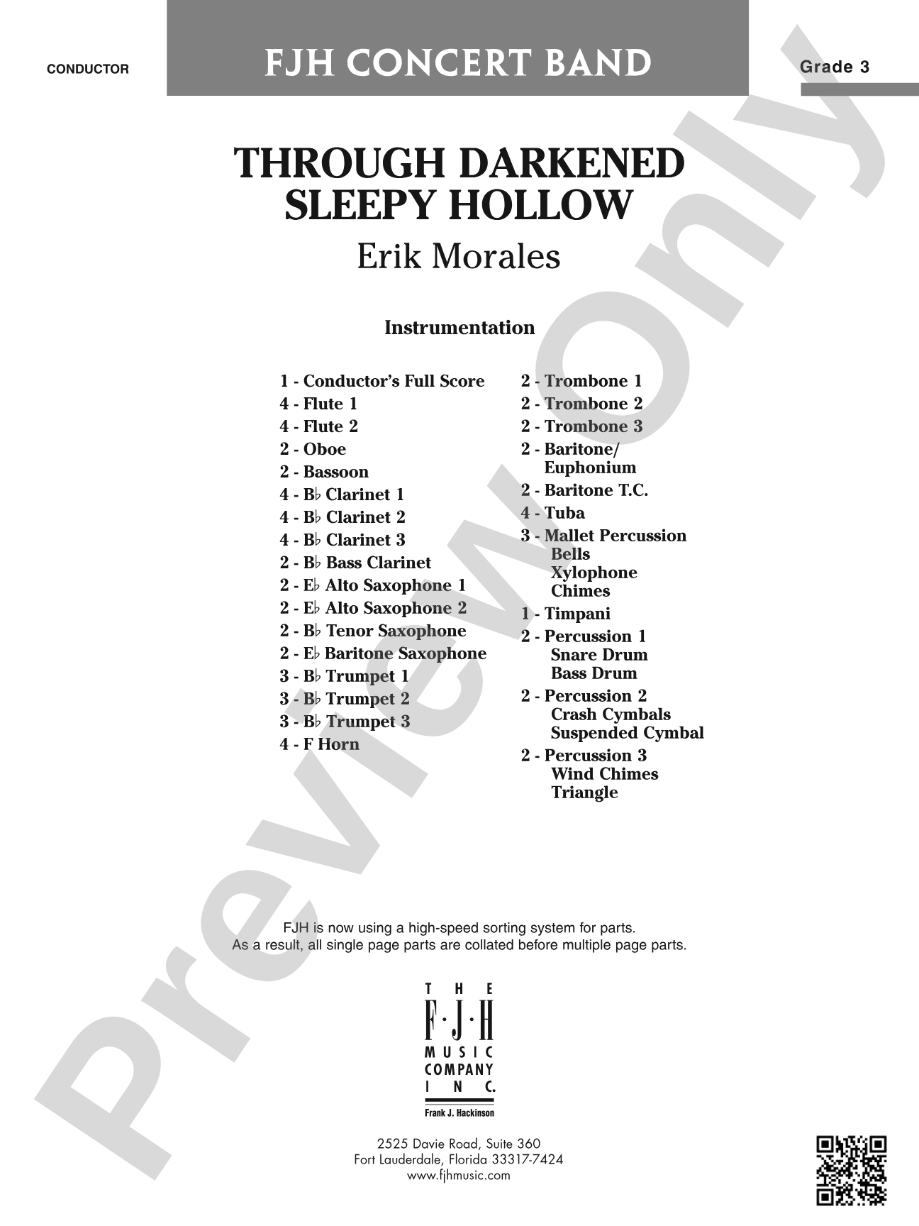 Through Darkened Sleepy Hollow: Concert Band Conductor Score & Parts