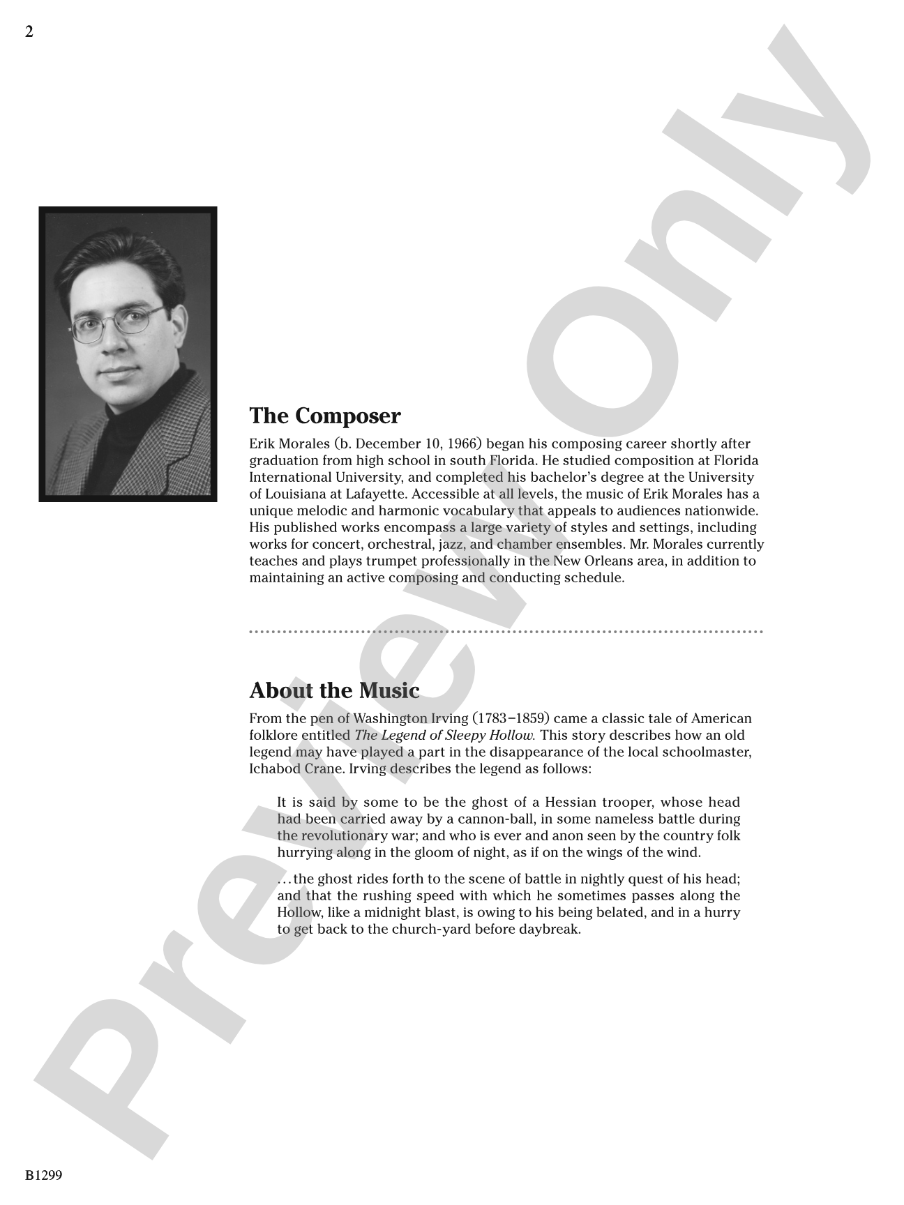 Through Darkened Sleepy Hollow: Concert Band Conductor Score & Parts