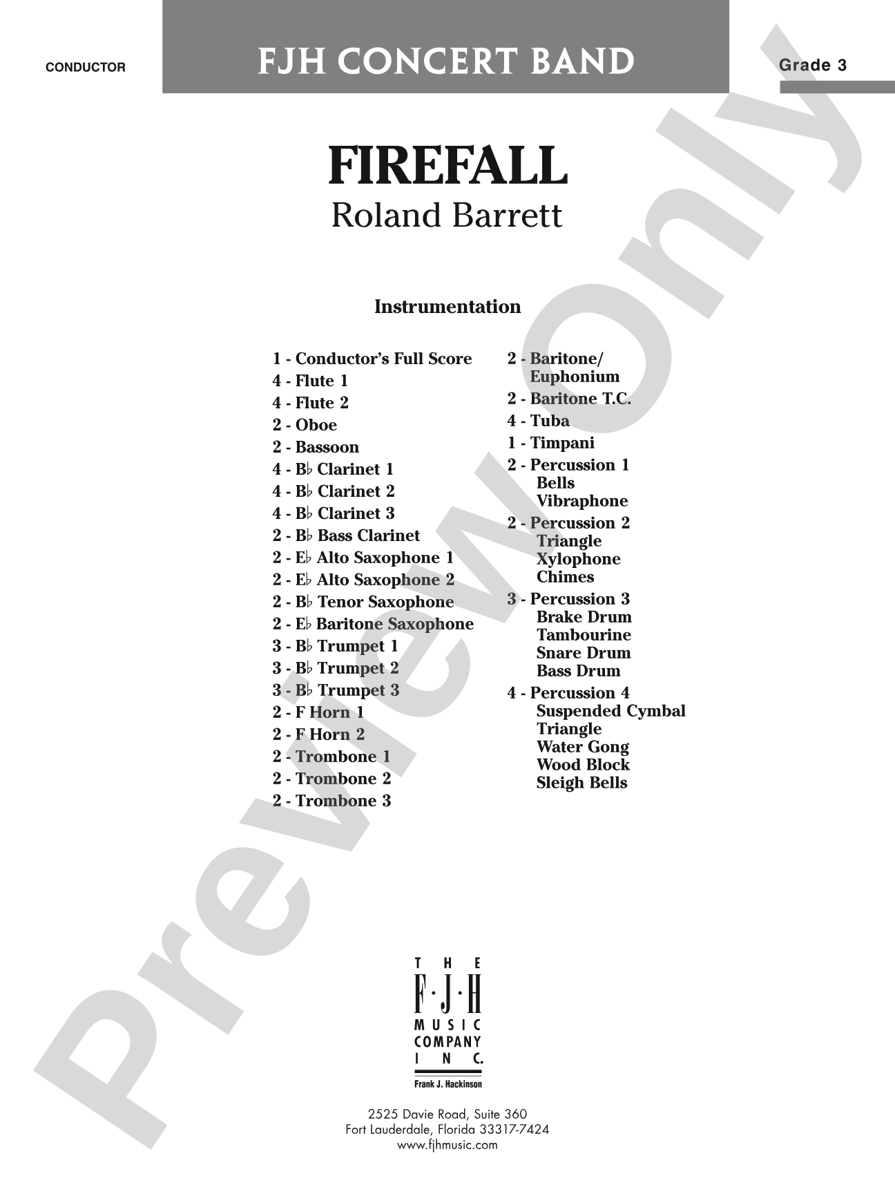 Firefall: Concert Band Conductor Score & Parts