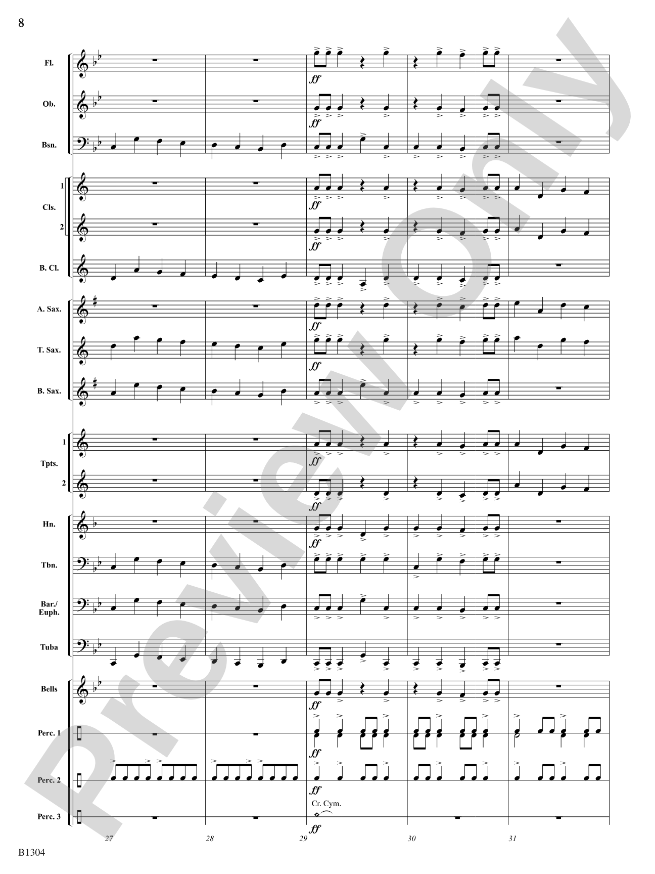 Fire in the Night Sky: Concert Band Conductor Score & Parts