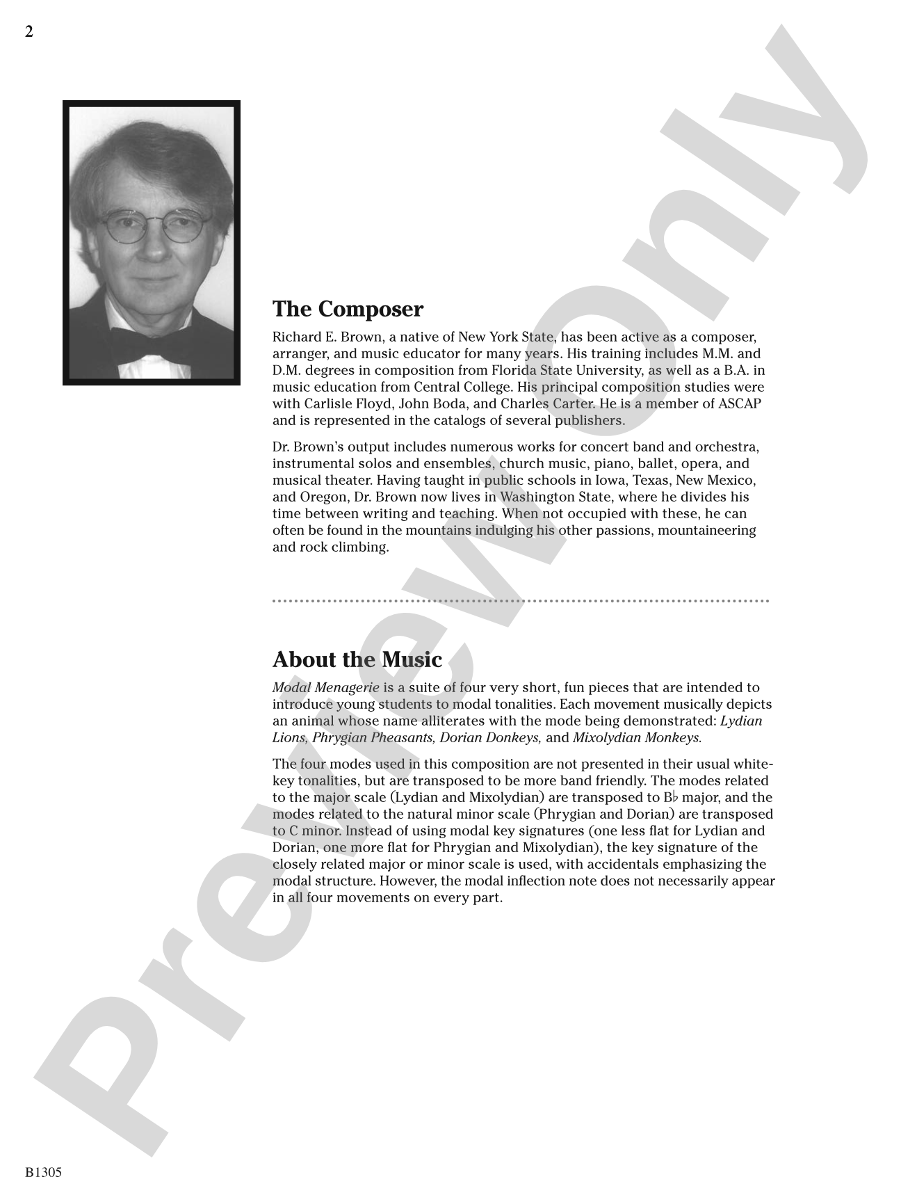 Modal Menagerie: Concert Band Conductor Score & Parts