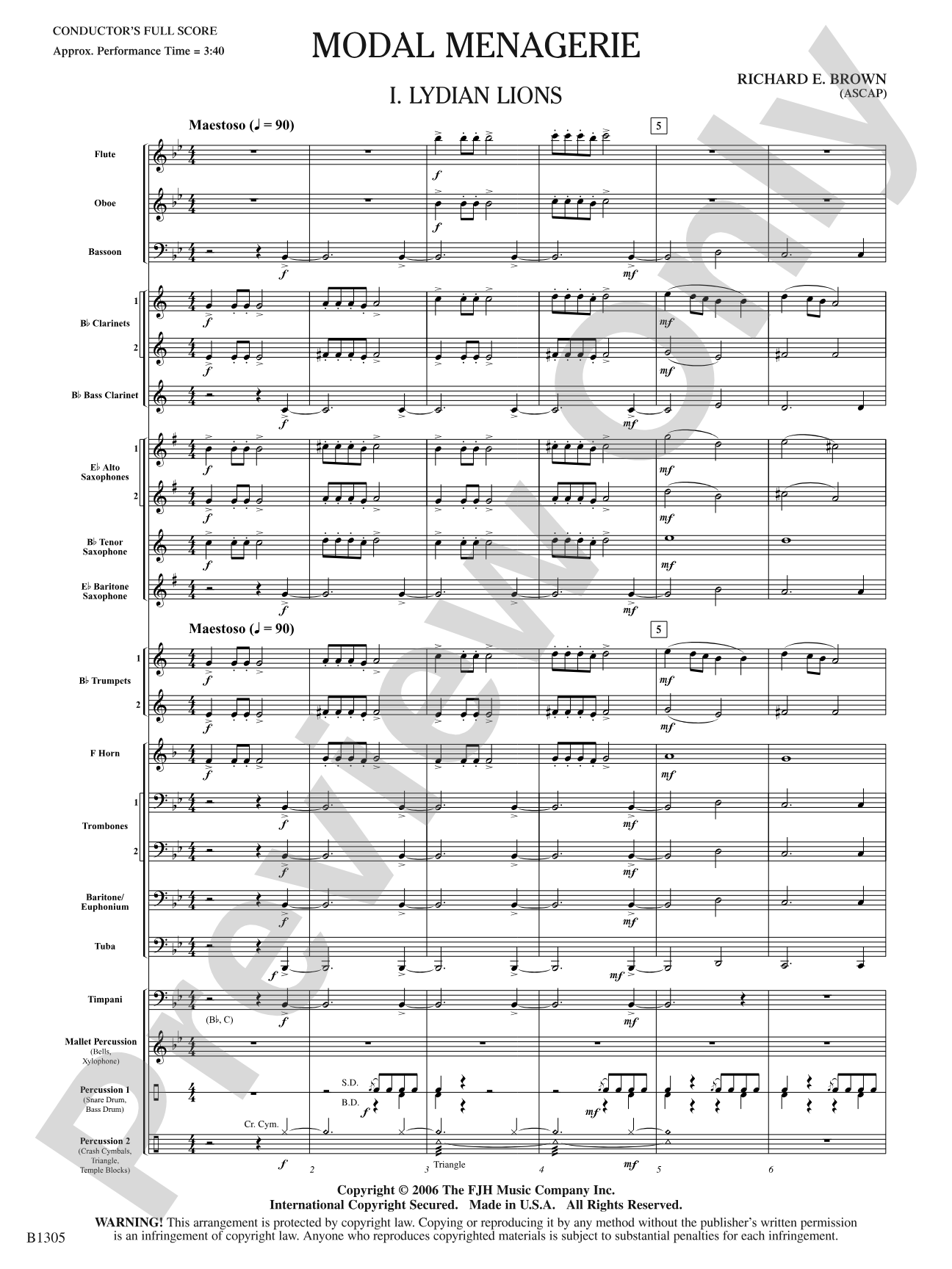 Modal Menagerie: Concert Band Conductor Score & Parts