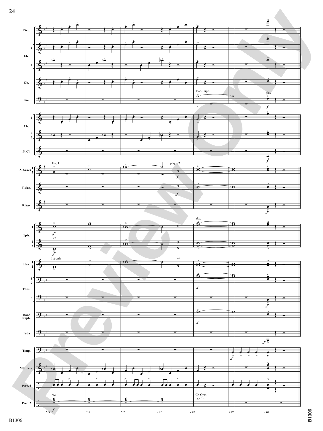 Jupiter (from The Planets): Concert Band Conductor Score & Parts
