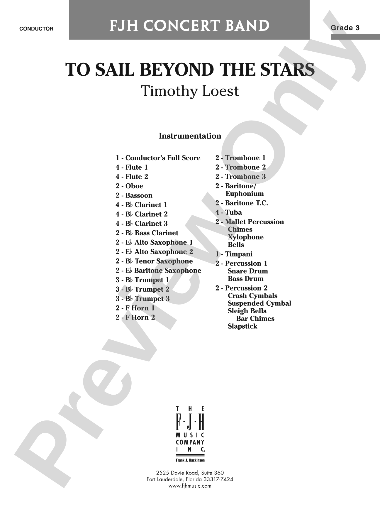 To Sail Beyond the Stars: Score