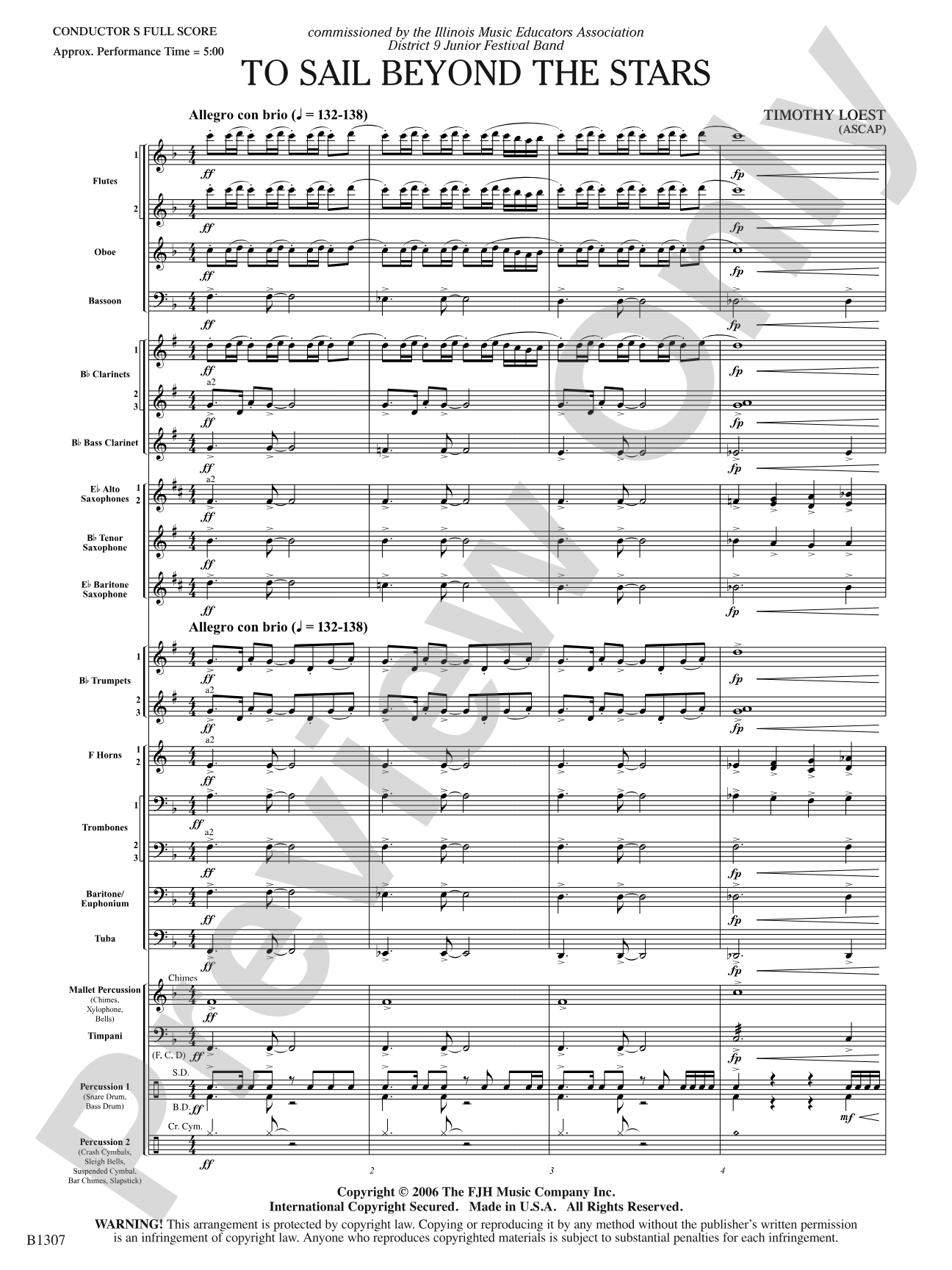 To Sail Beyond the Stars: Score