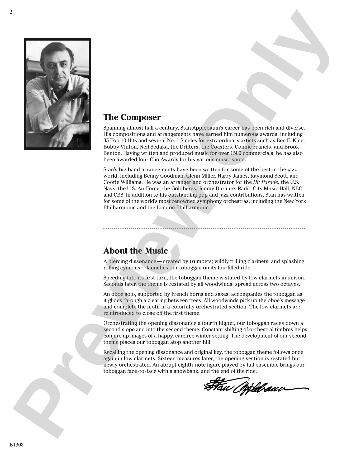 Toboggan Ride: Concert Band Conductor Score & Parts