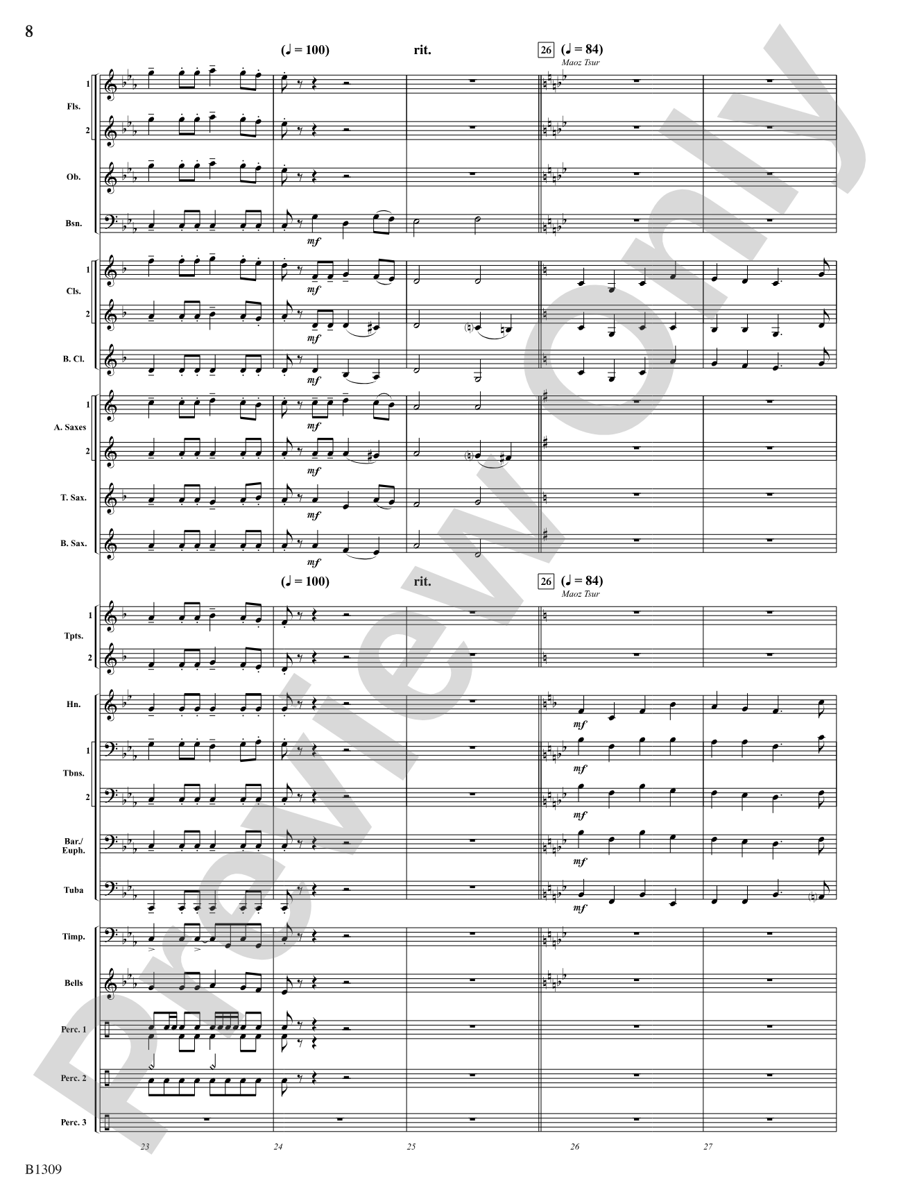 Hanukkah Highlights: Concert Band Conductor Score & Parts