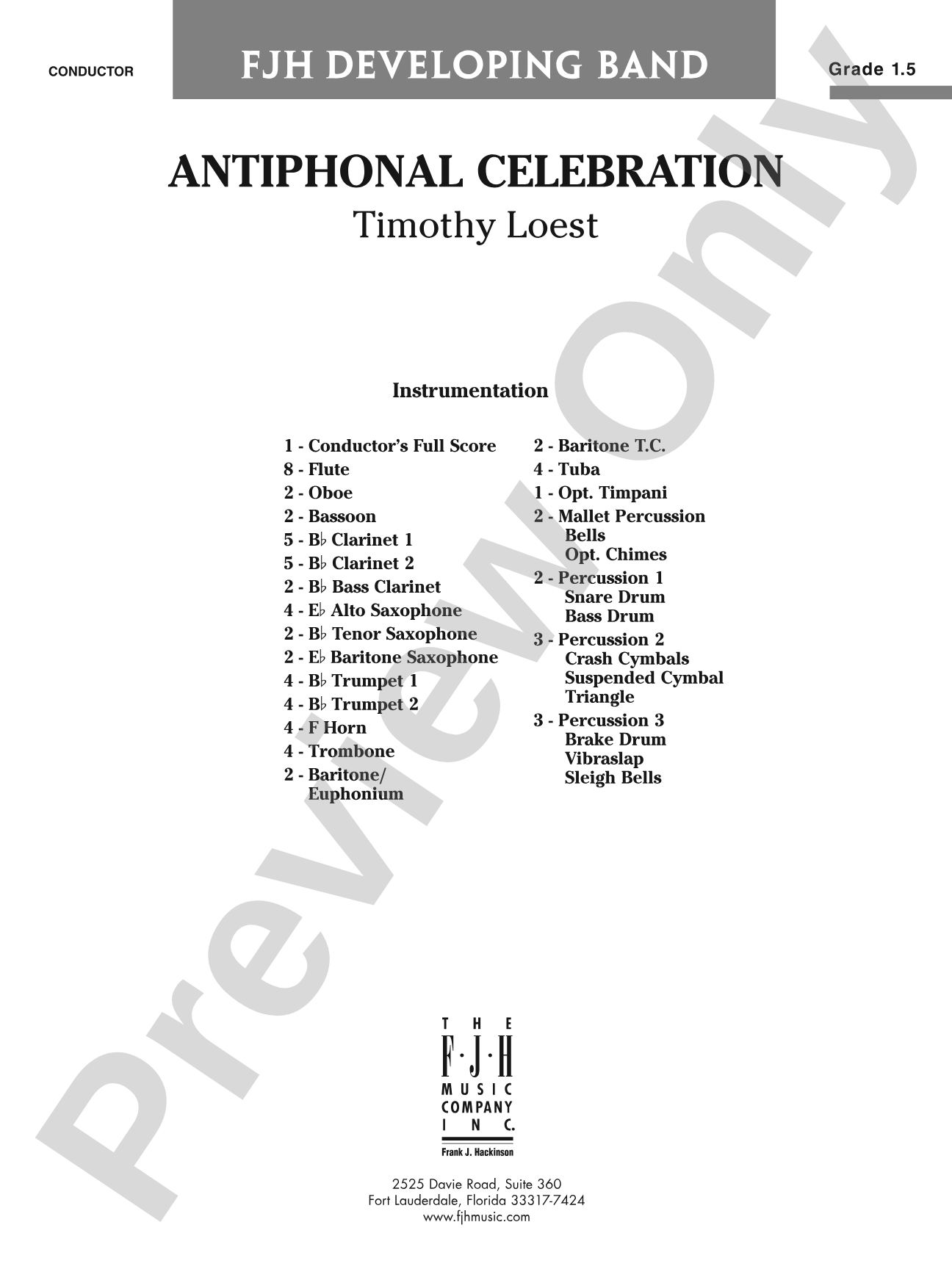 Antiphonal Celebration: Concert Band Conductor Score & Parts