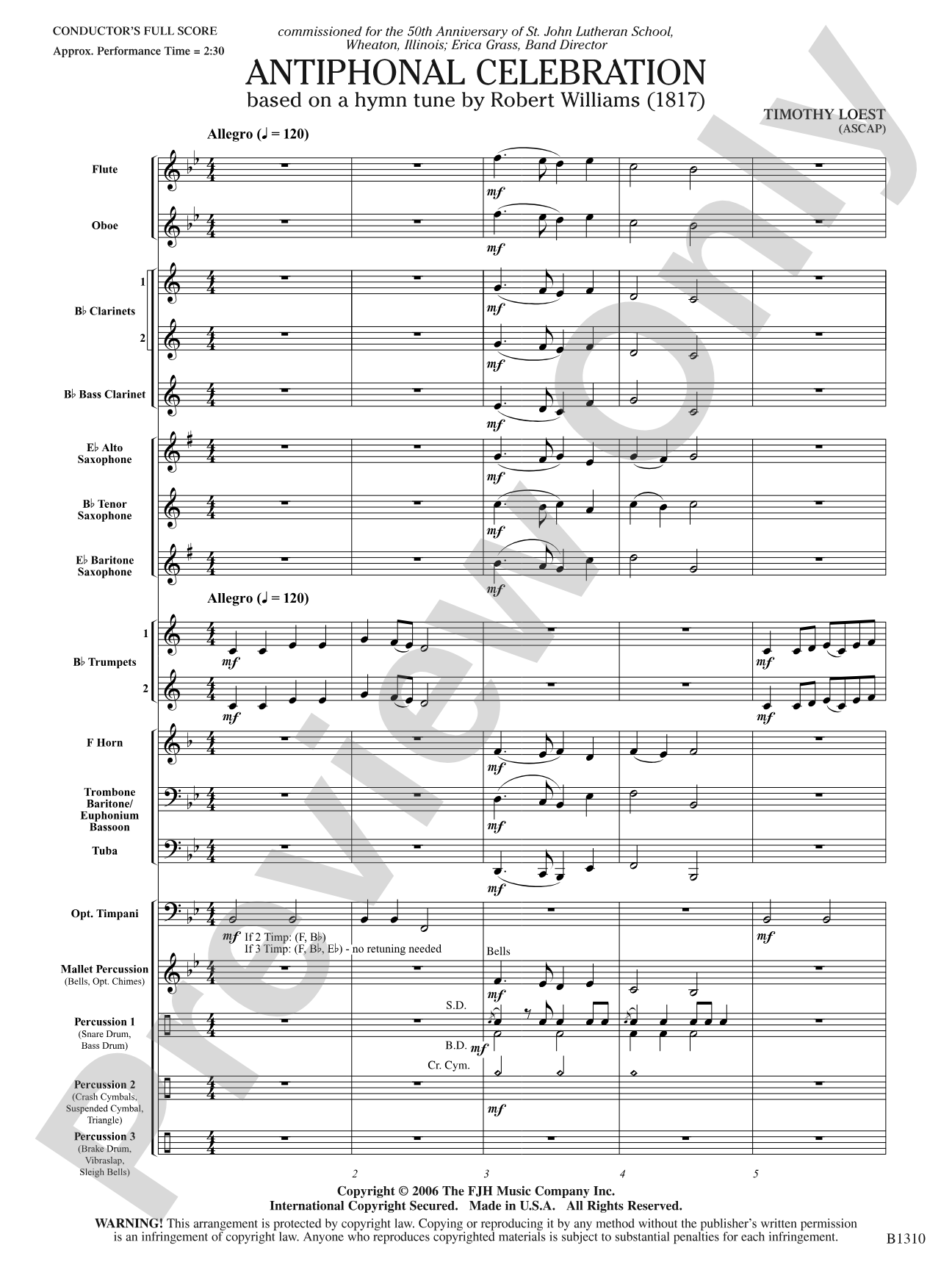 Antiphonal Celebration: Concert Band Conductor Score & Parts
