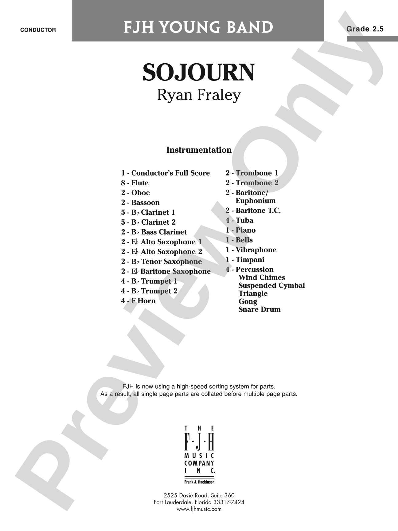 Sojourn: Concert Band Conductor Score & Parts