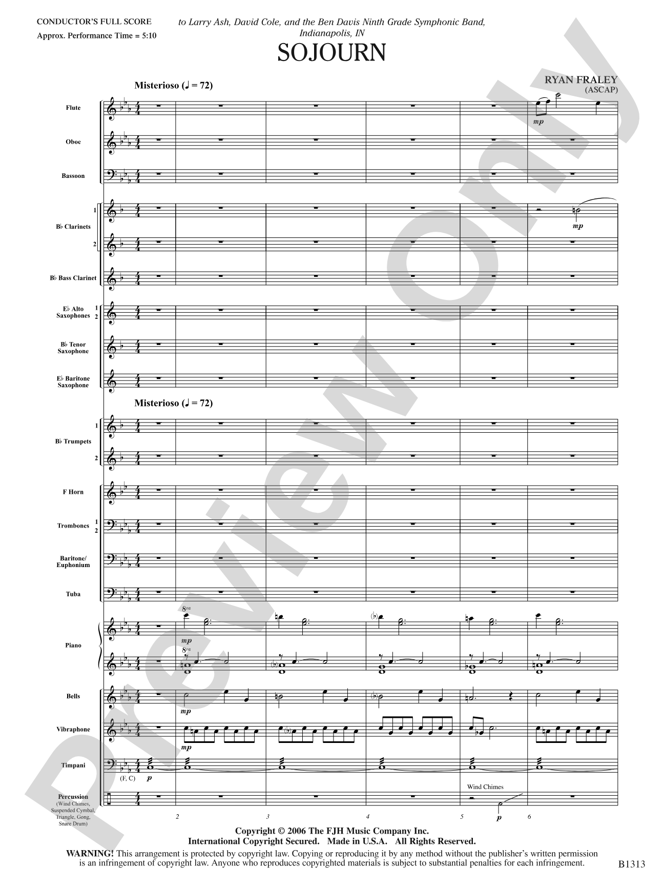 Sojourn: Concert Band Conductor Score & Parts