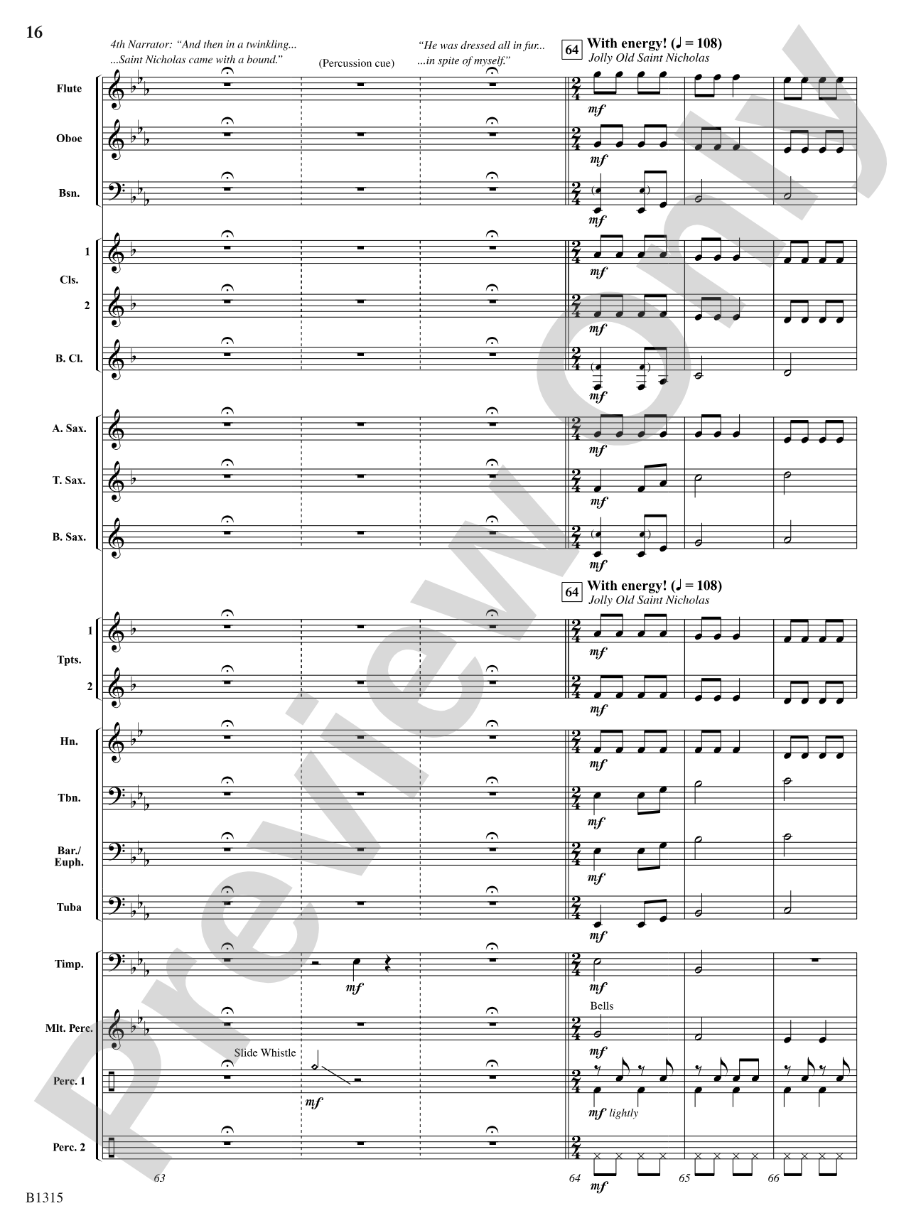 The Night Before Christmas (for Narration and Band): Concert Band Conductor Score & Parts