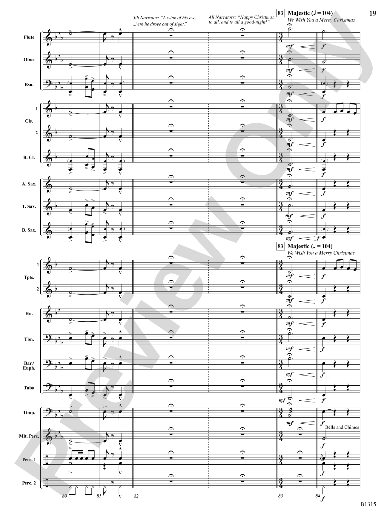 The Night Before Christmas (for Narration and Band): Concert Band Conductor Score & Parts