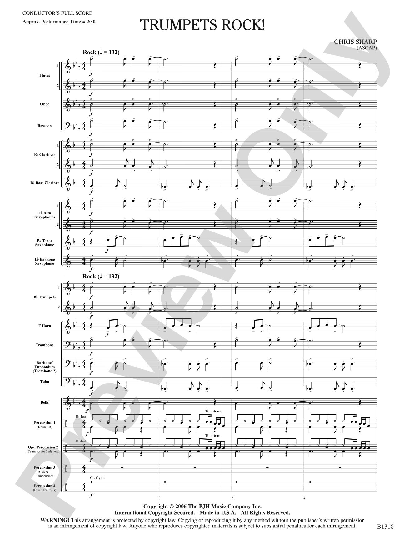 Trumpets Rock!: Concert Band Conductor Score & Parts
