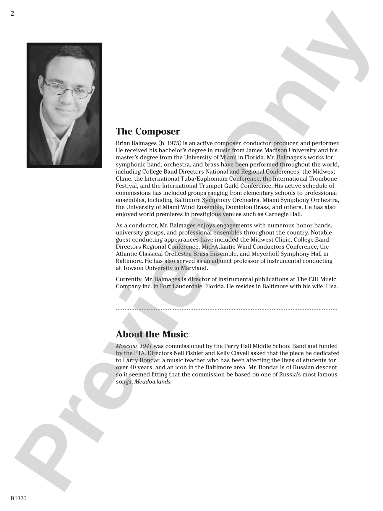 Moscow, 1941: Concert Band Conductor Score & Parts
